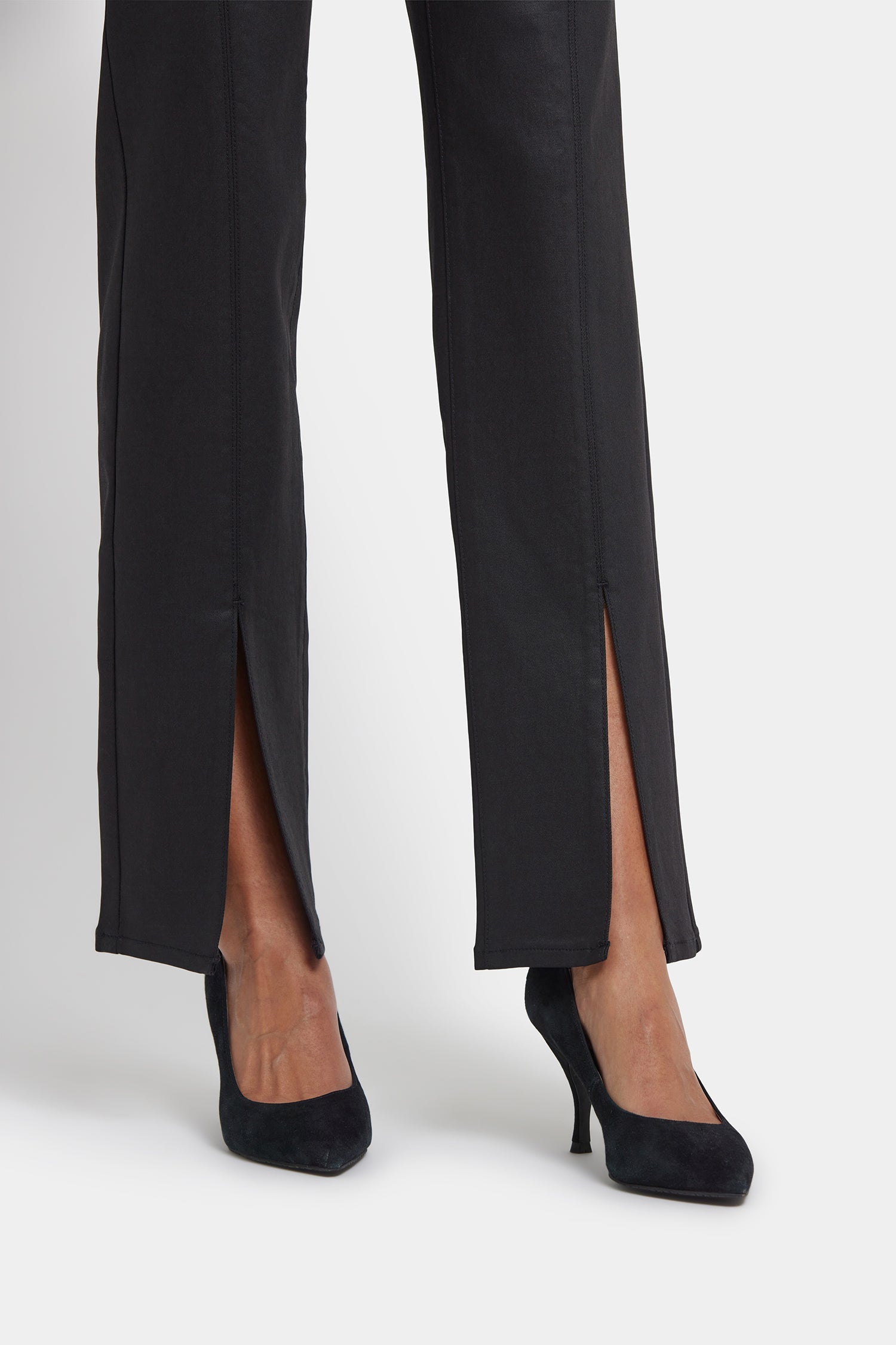 Coated Marilyn Straight Jeans - Black Coated
