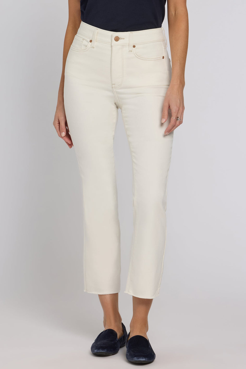 Billie Mini Bootcut Ankle Jeans - Vintage White