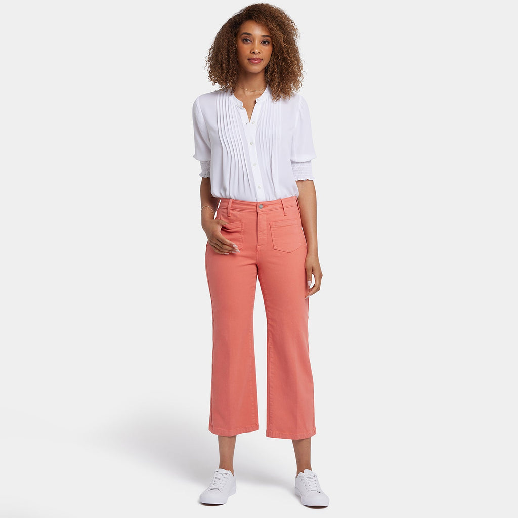 Coco Relaxed Wide Leg Crop Jeans - Coral Haze