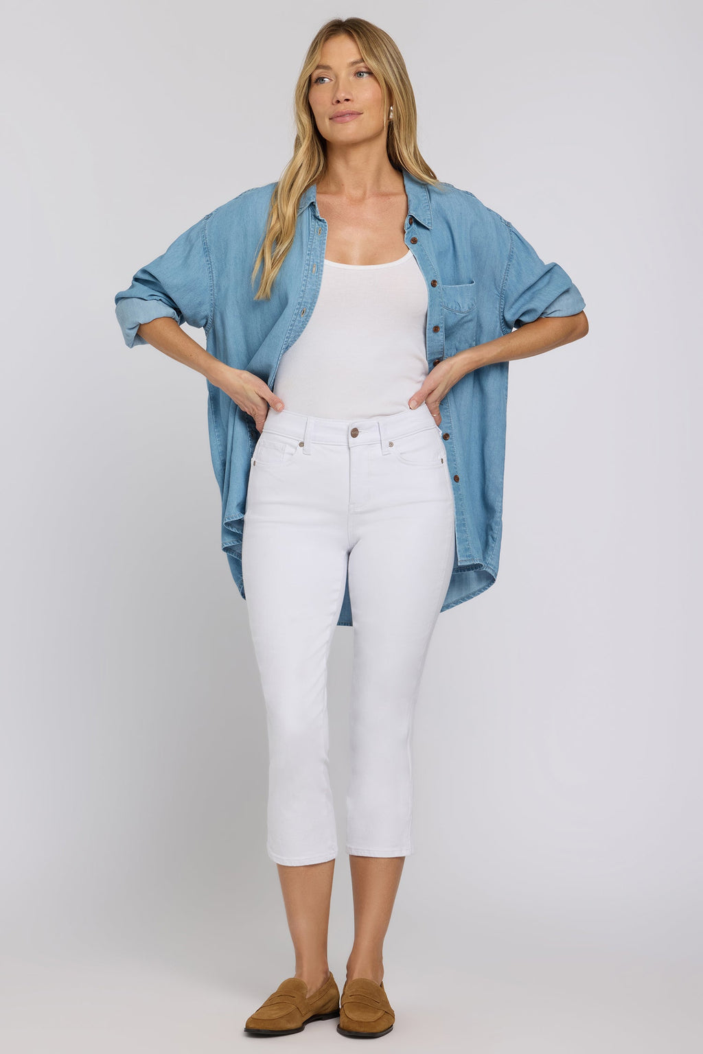 Chloe Capri Jeans - Optic White