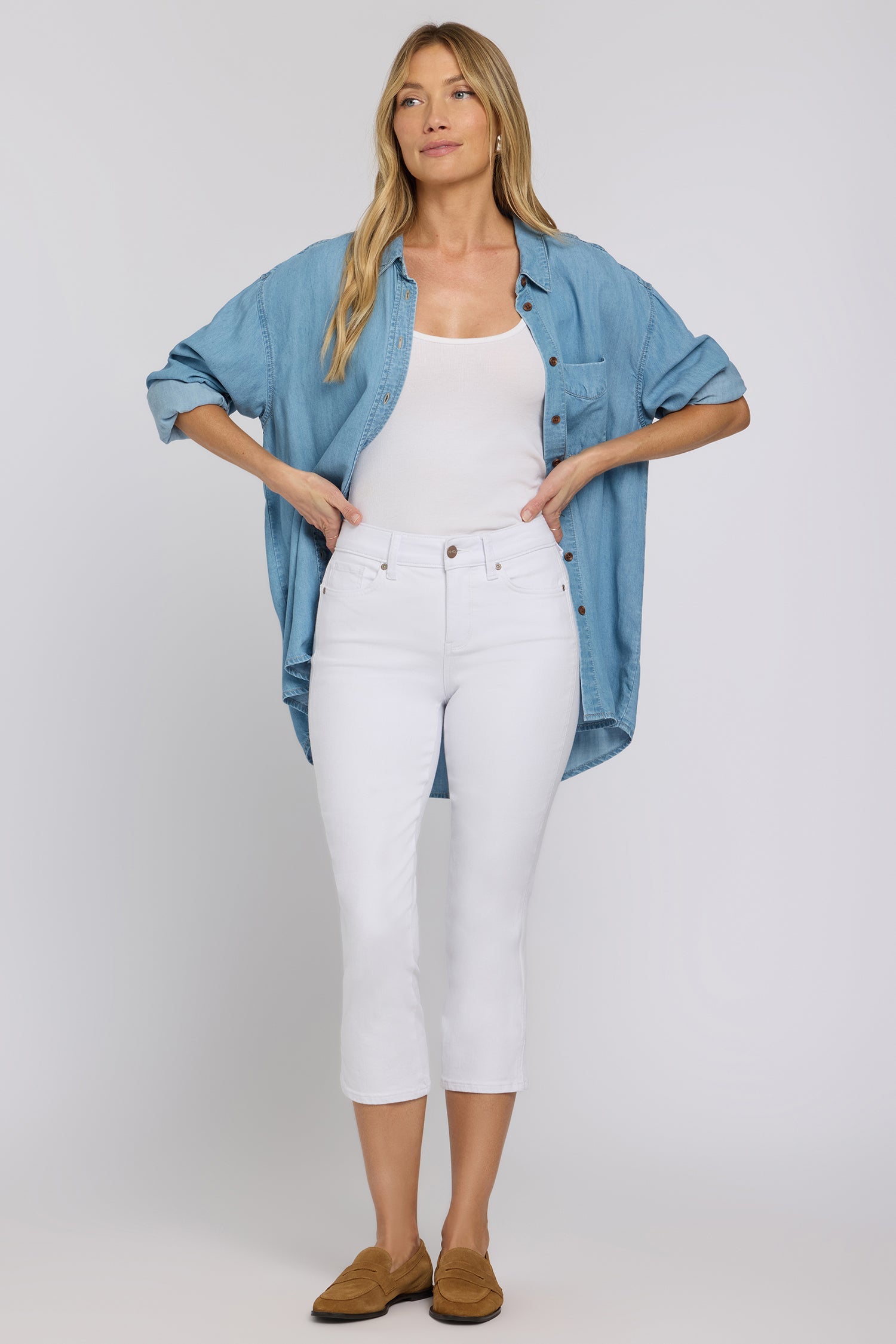 Chloe Capri Jeans - Optic White