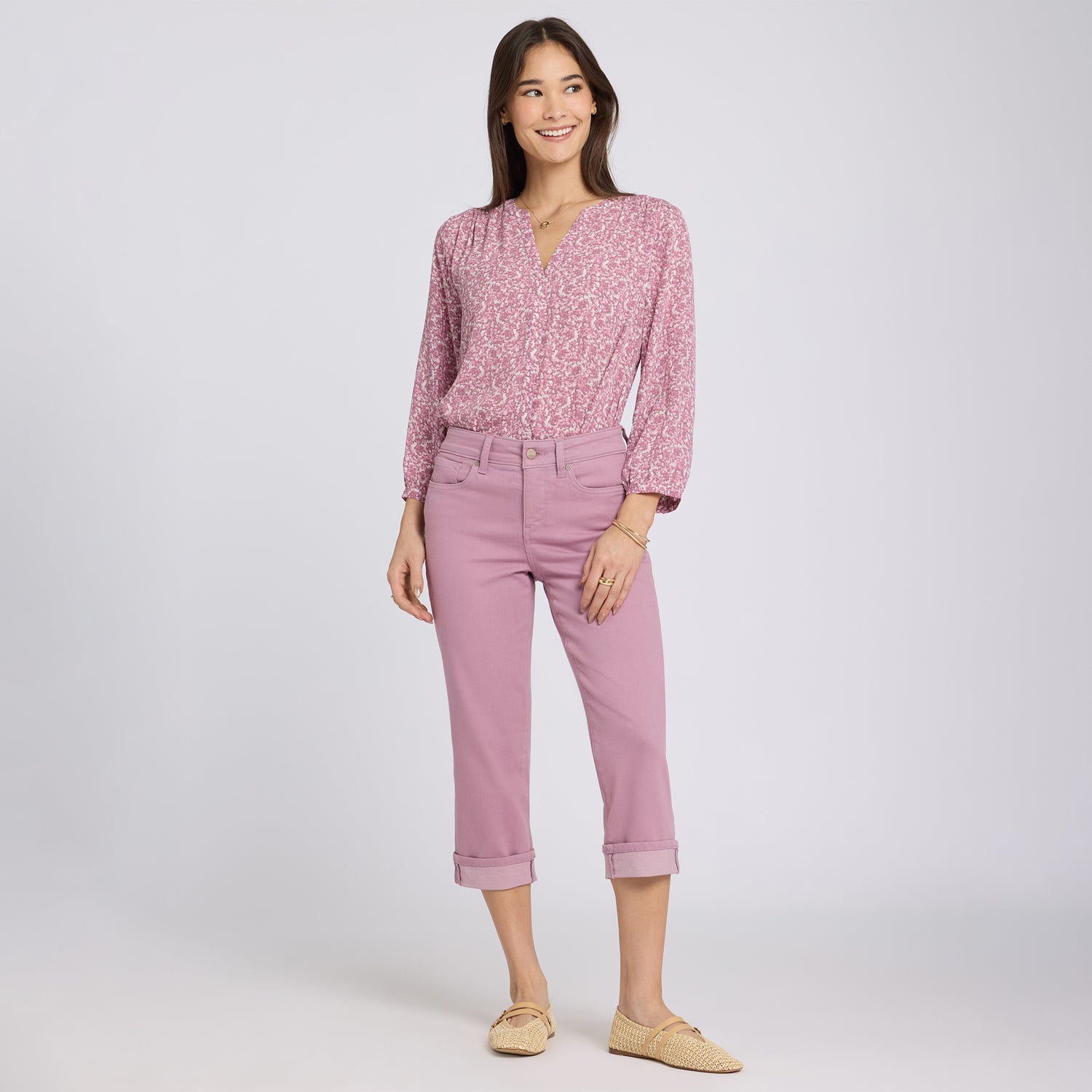 Marilyn Straight Crop Jeans - Dusky Daisy