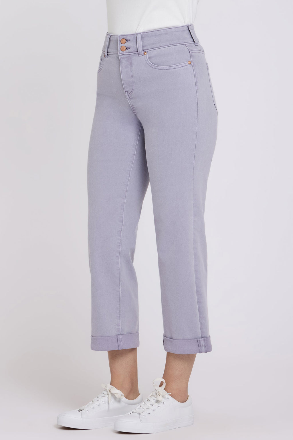 Bailey Relaxed Straight Crop Jeans - Vintage Lavender