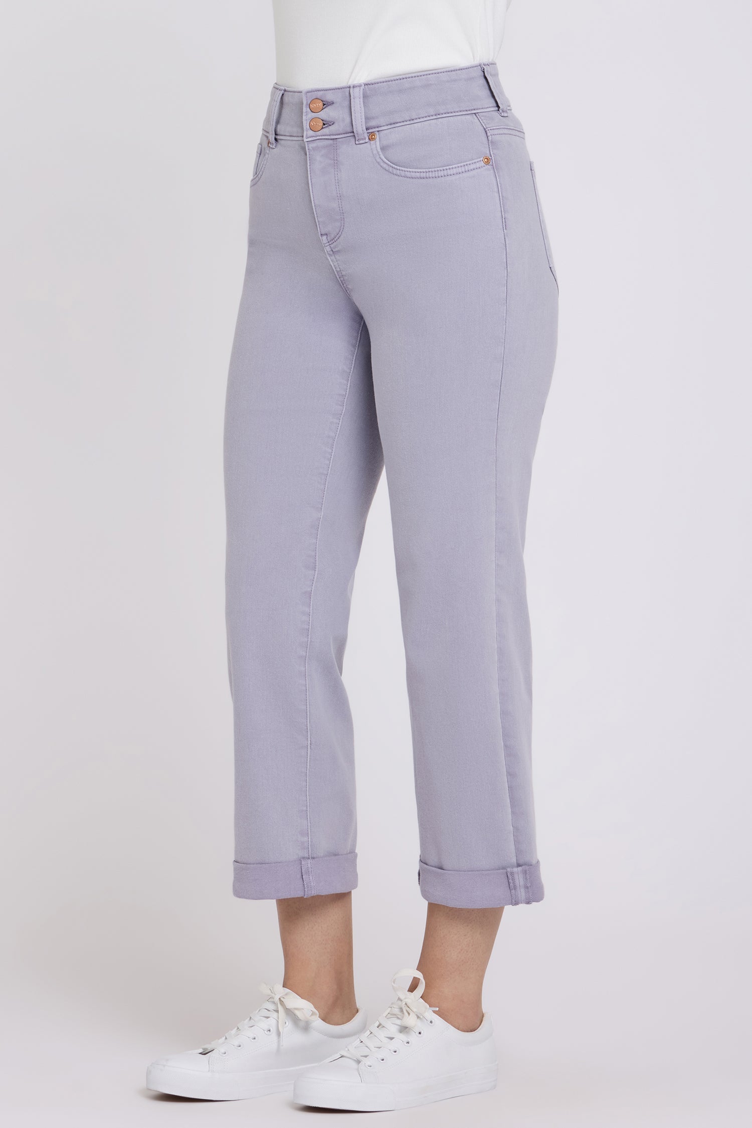 Bailey Relaxed Straight Crop Jeans - Vintage Lavender