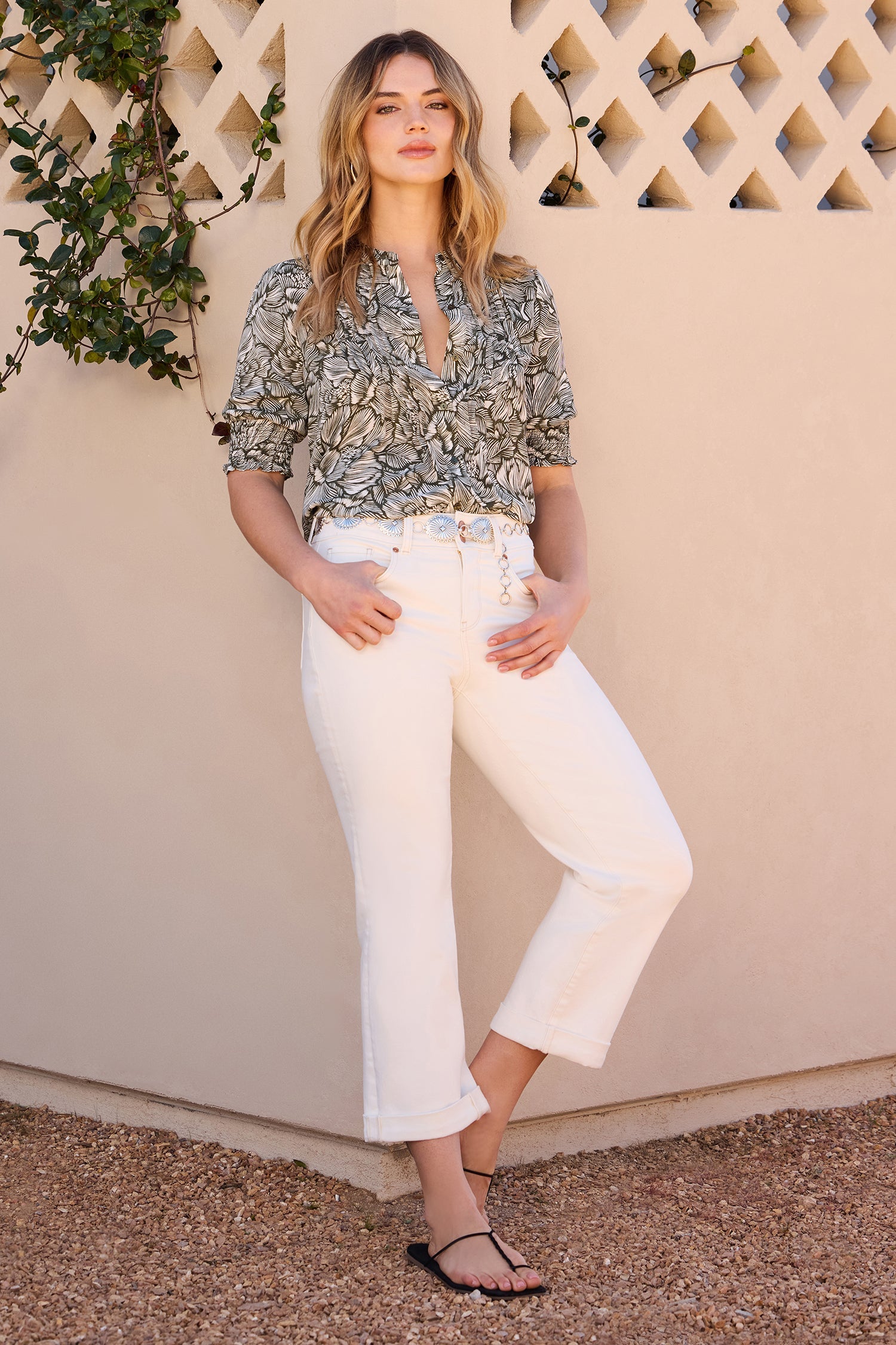 Bailey Relaxed Straight Crop Jeans - Vintage White