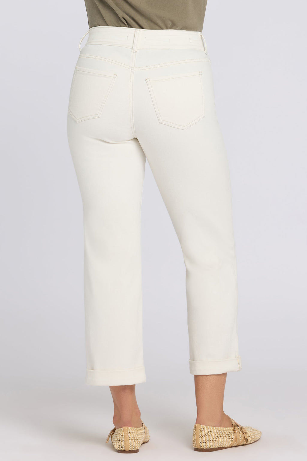 Bailey Relaxed Straight Crop Jeans - Vintage White