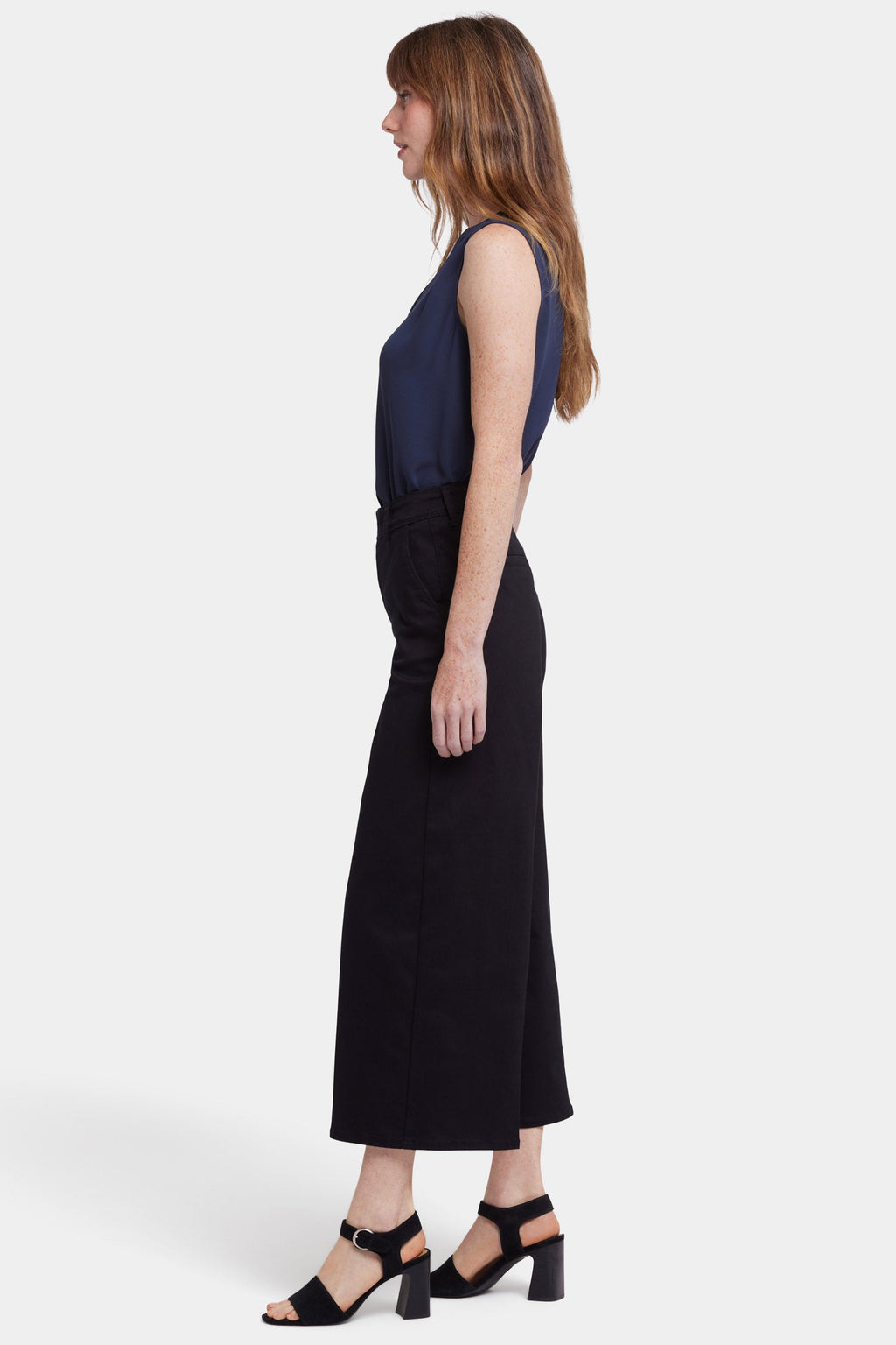 Mona Wide Leg Trouser Ankle Jeans - Black