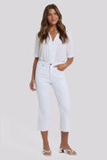 Monica Kick Flare Crop Jeans - Optic White