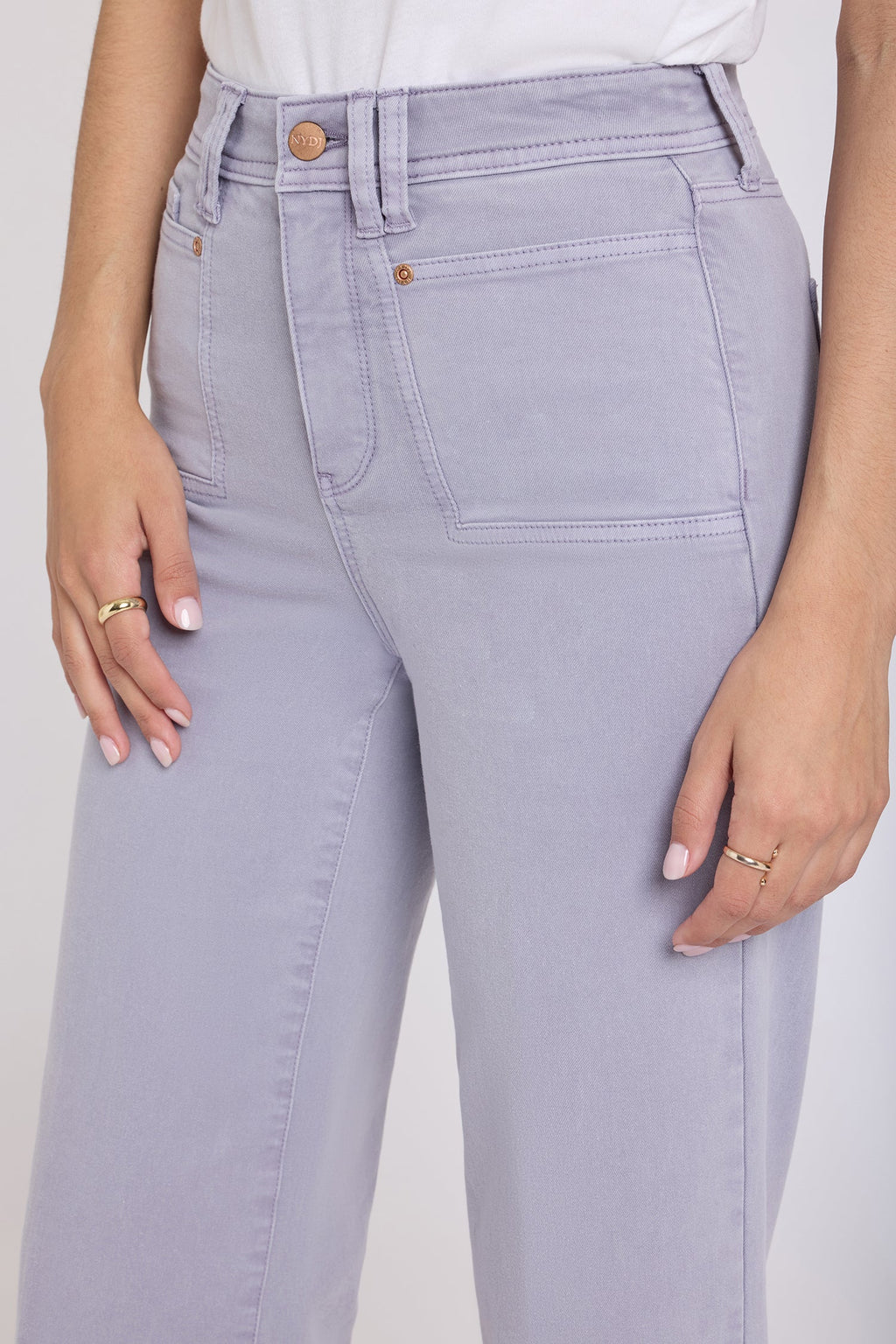 Brigitte Wide Leg Capri Jeans - Vintage Lavender