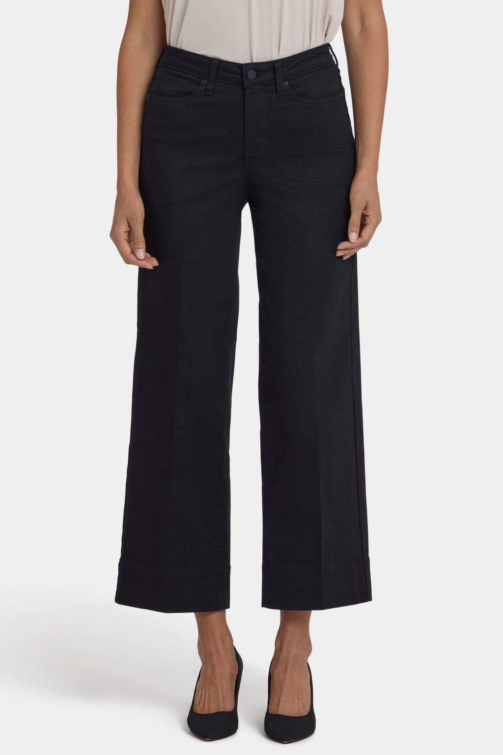 Teresa Wide Leg Ankle Jeans - Black