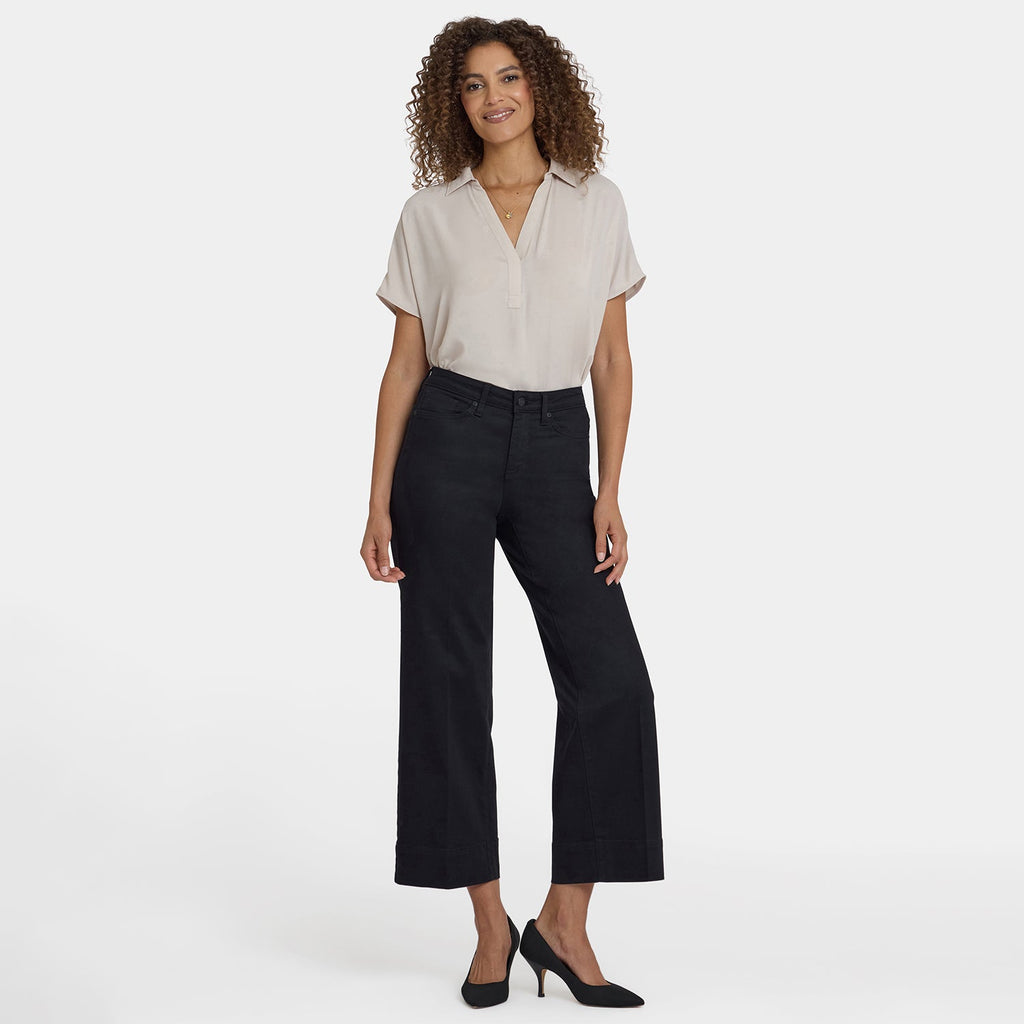 Teresa Wide Leg Ankle Jeans - Black