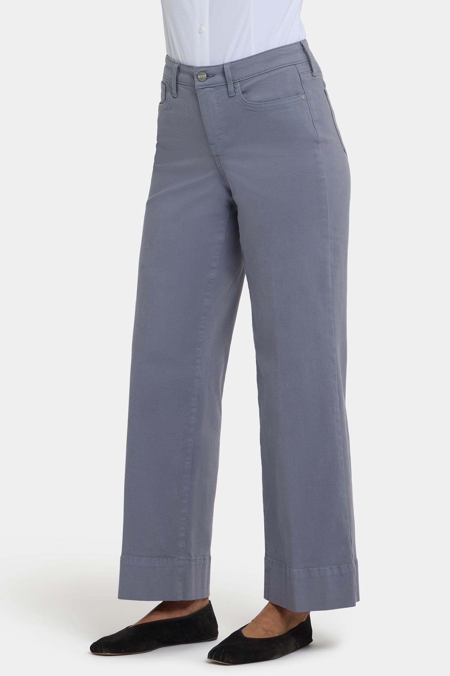 Teresa Wide Leg Ankle Jeans - Shadow Blue