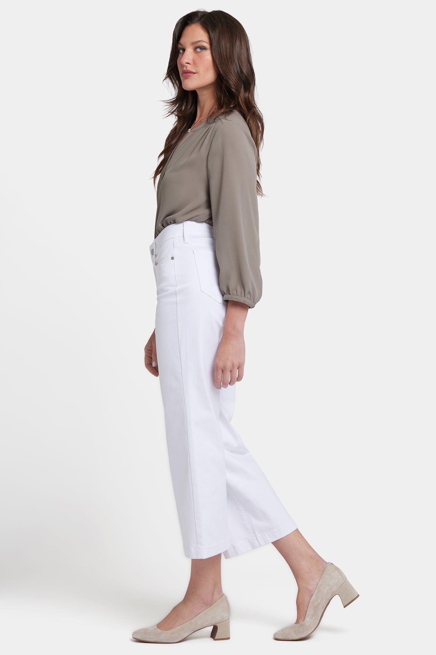 Waist-Match™ Teresa Wide Leg Ankle Jeans - Optic White