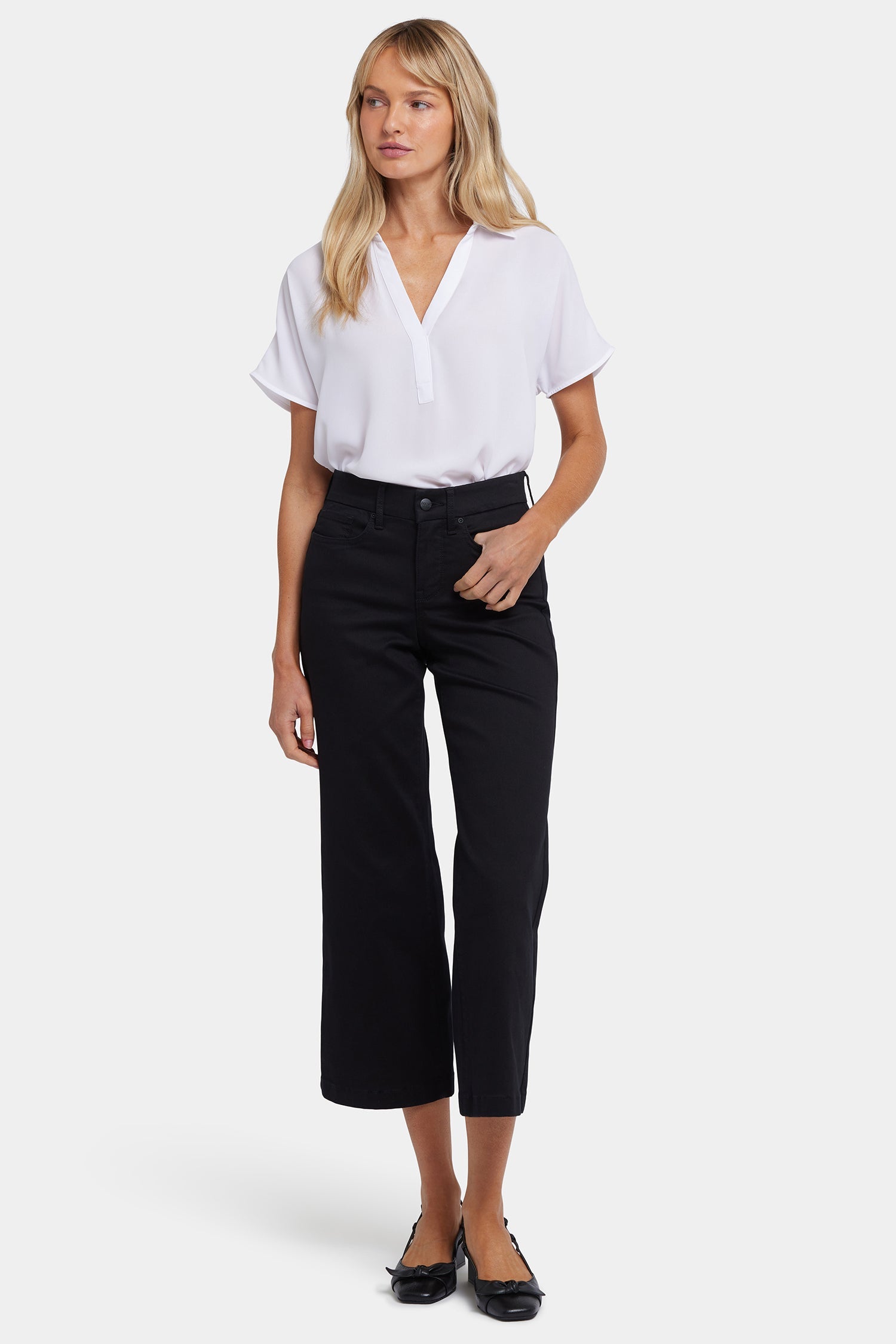 Waist-Match™ Teresa Wide Leg Ankle Jeans - Black