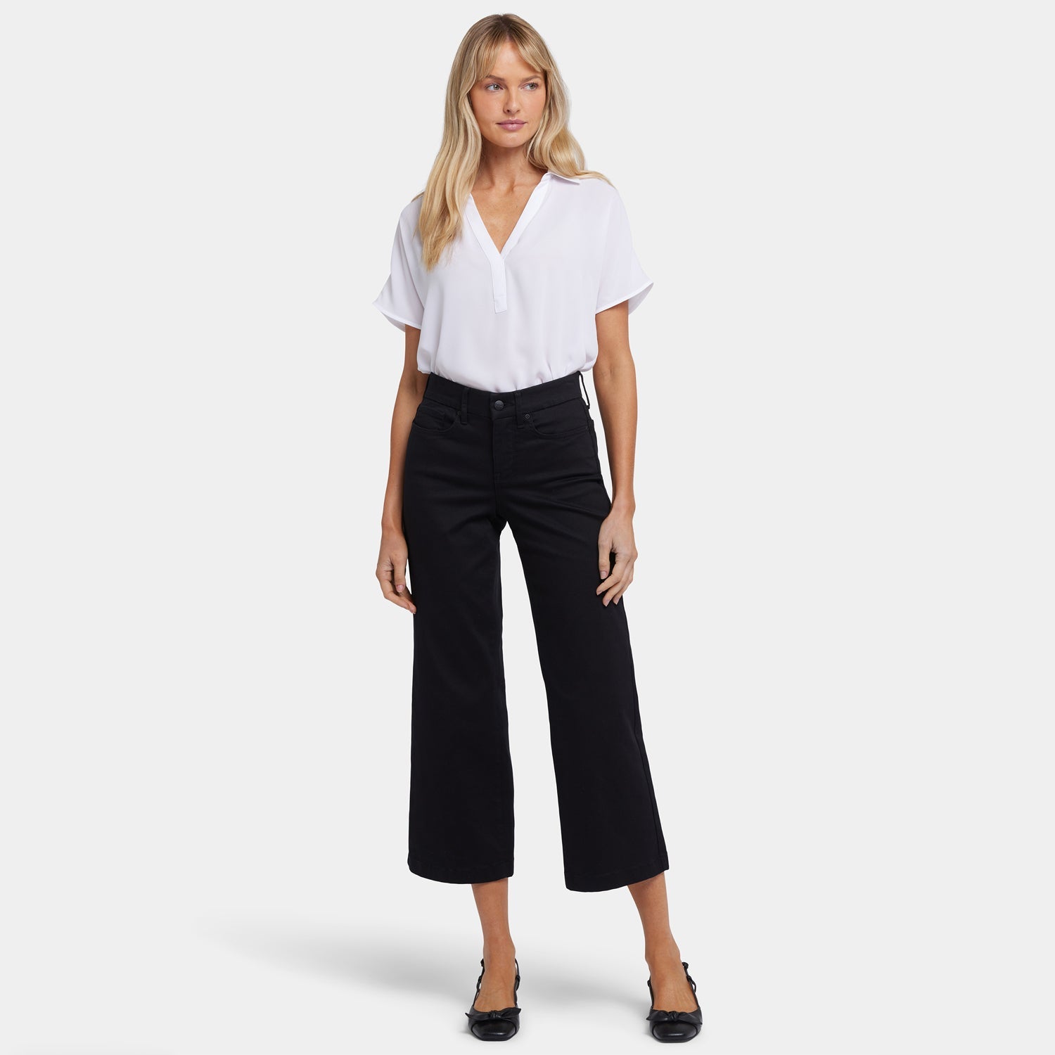 Waist-Match™ Teresa Wide Leg Ankle Jeans - Black