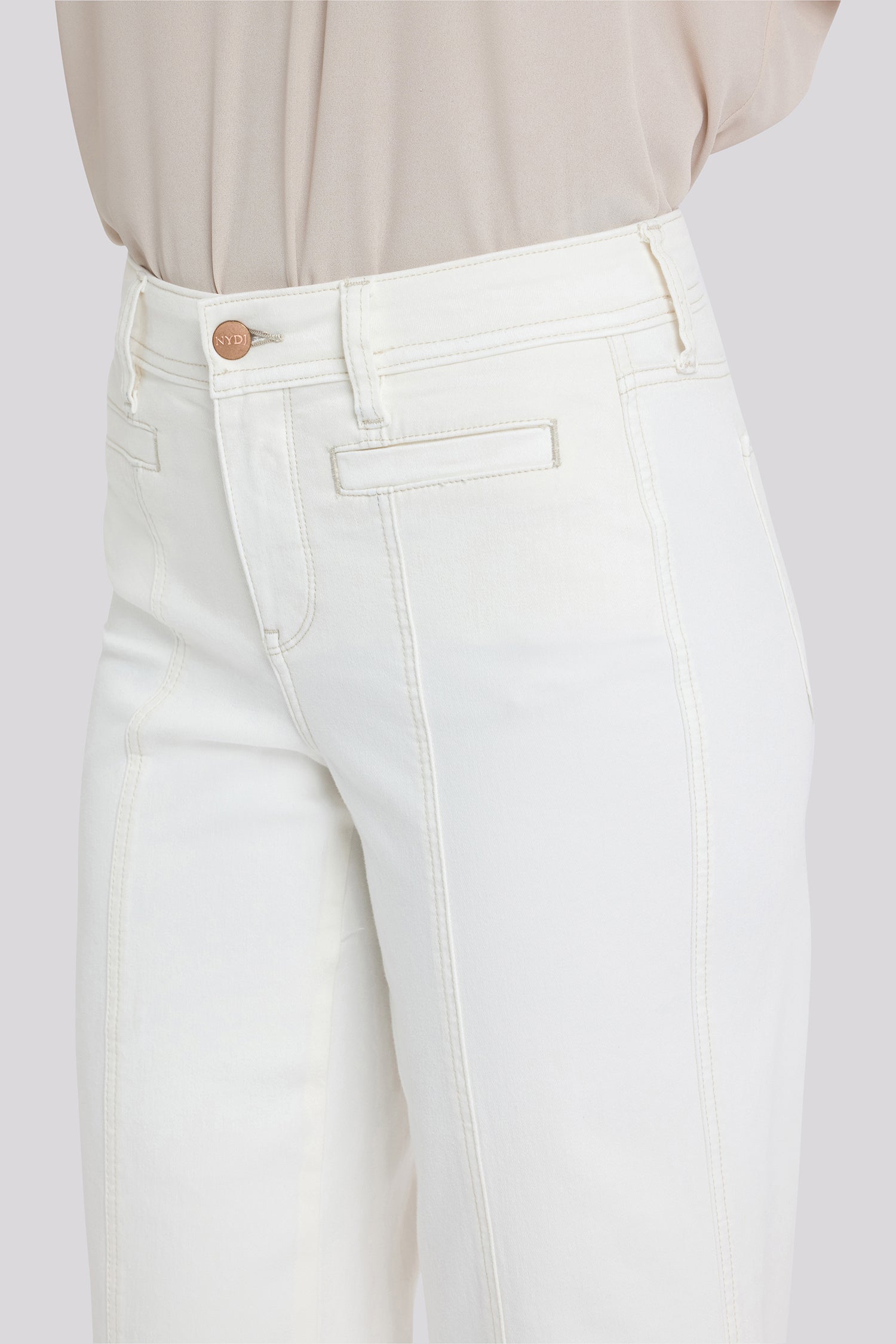 Teresa Wide Leg Ankle Jeans - Vintage White