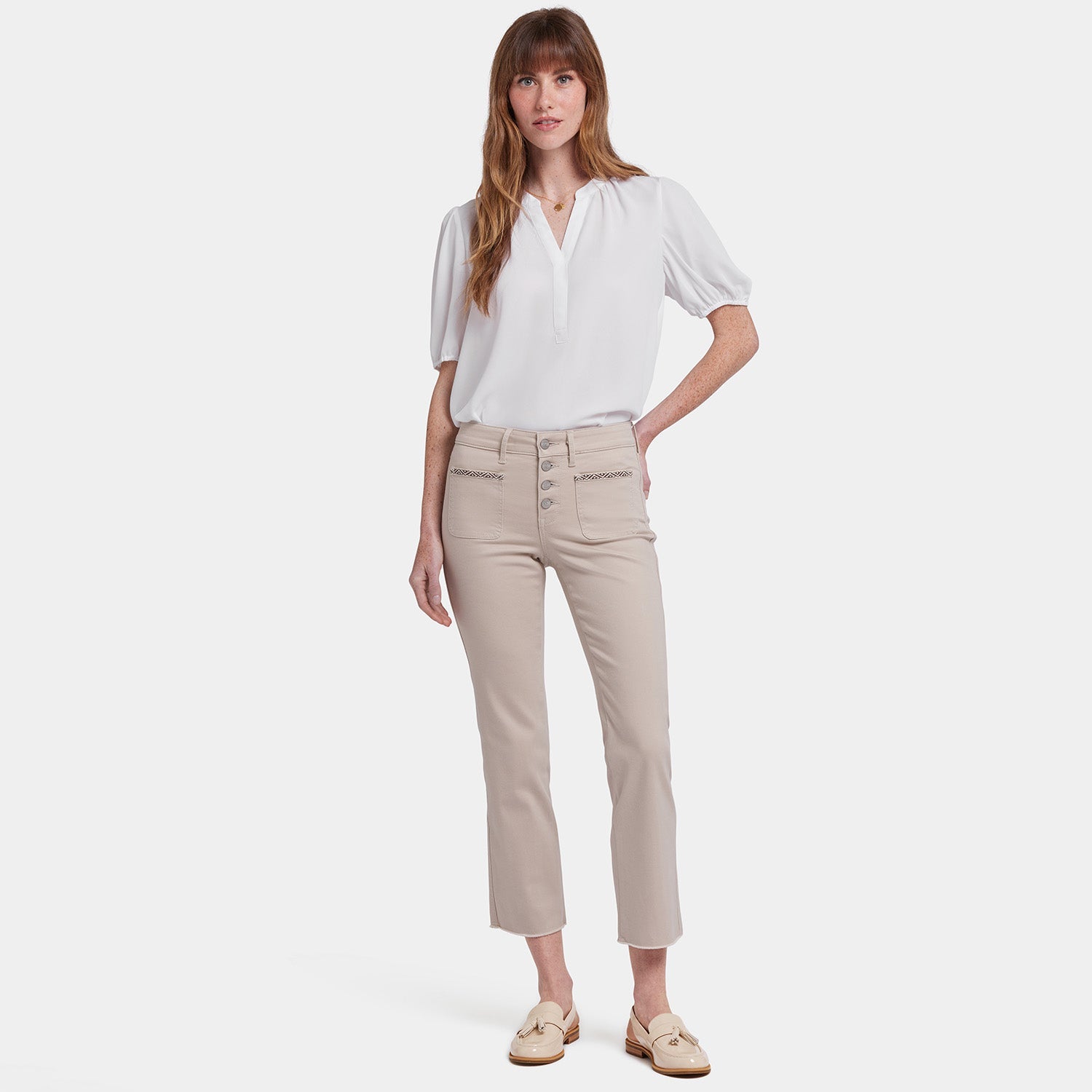 Marilyn Straight Ankle Jeans - Feather