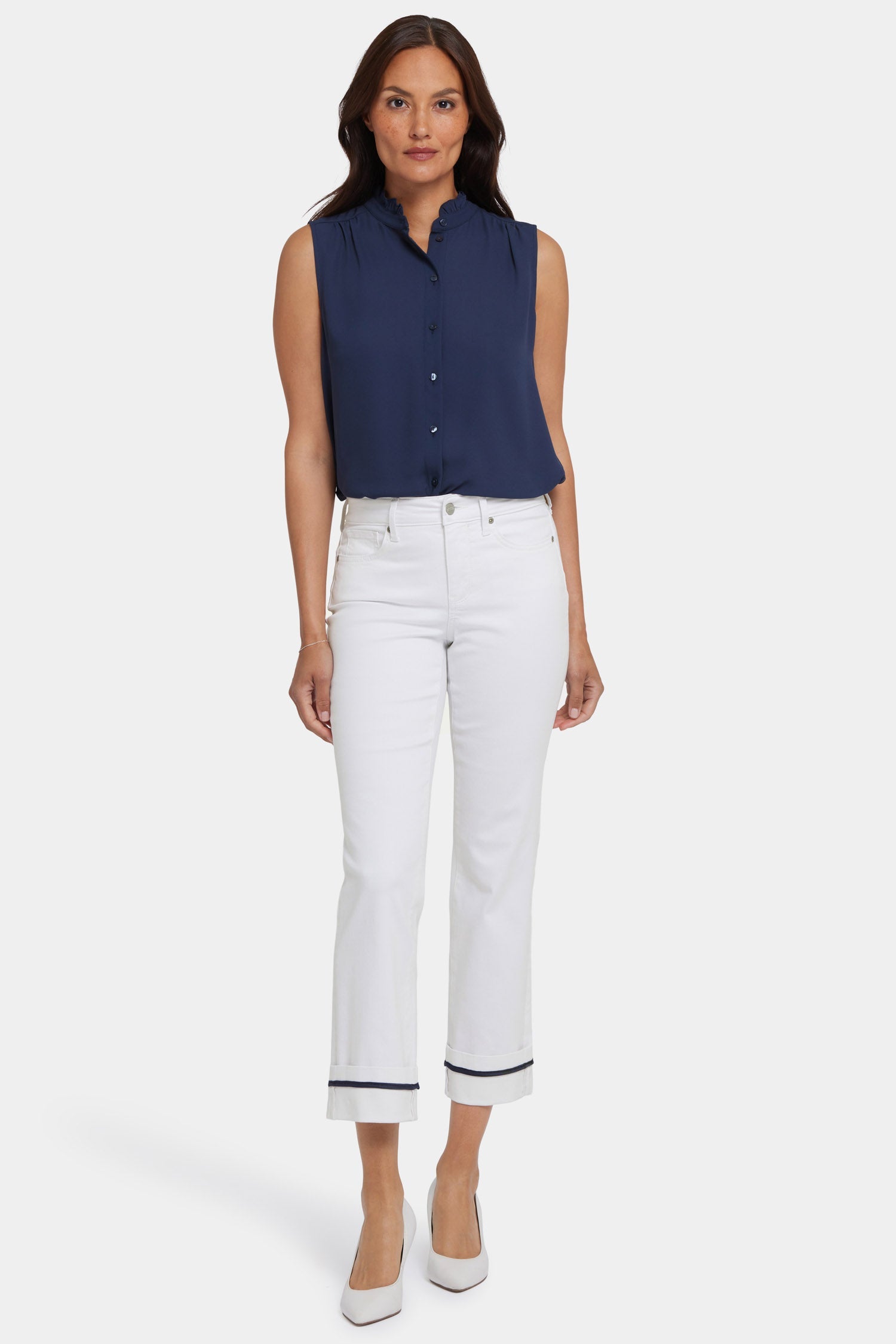 Marilyn Straight Ankle Jeans - Optic White