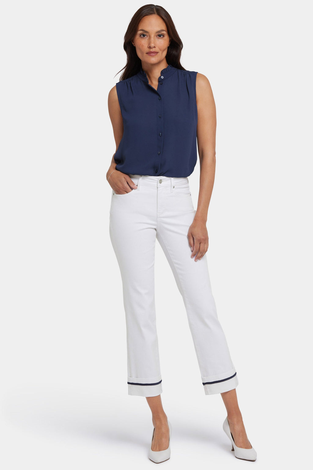 Marilyn Straight Ankle Jeans - Optic White