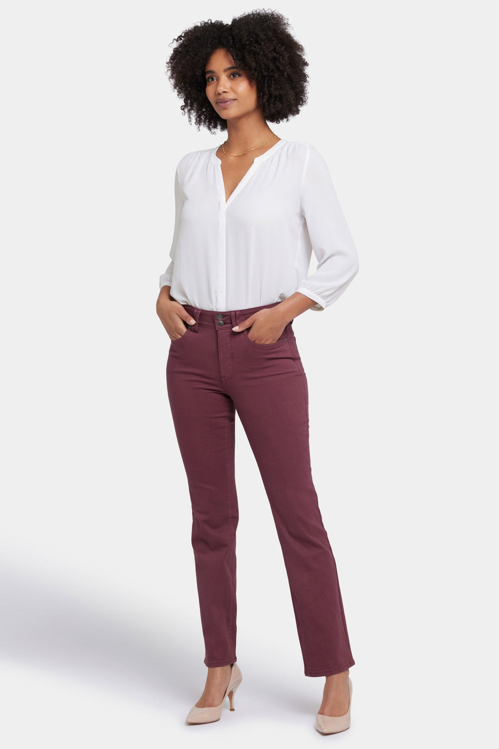 Marilyn Straight Jeans - Dark Cherry