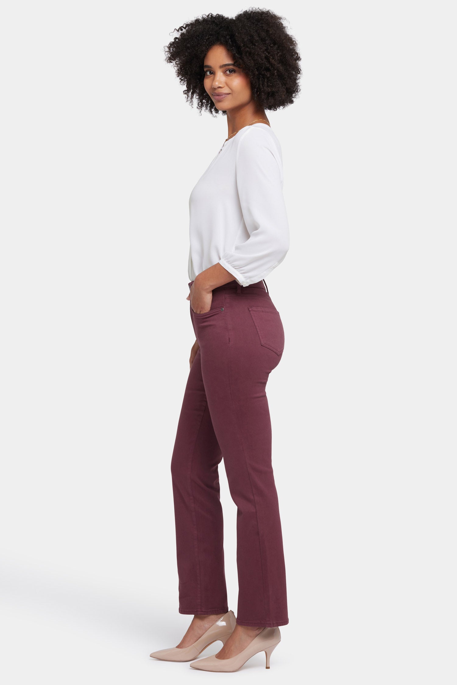 Marilyn Straight Jeans - Dark Cherry