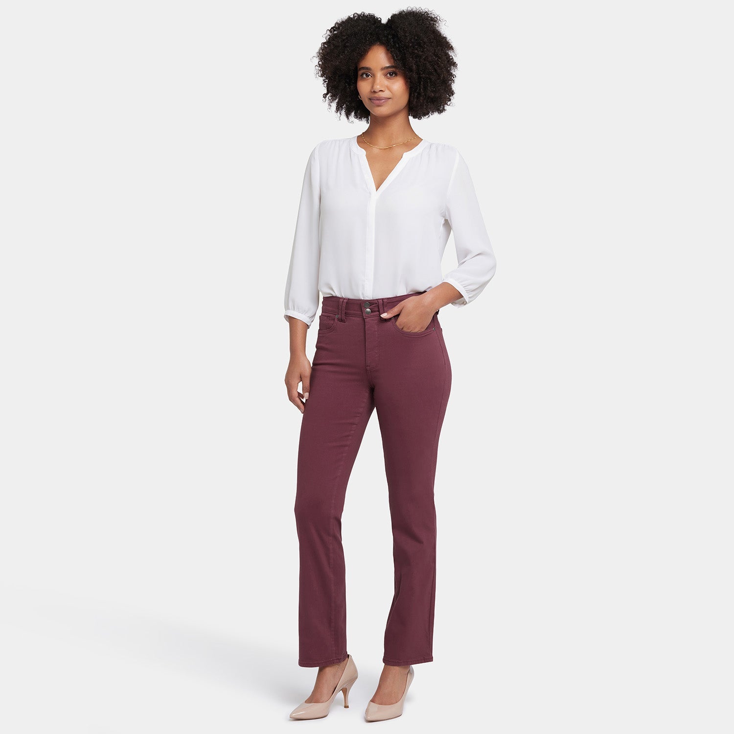 Marilyn Straight Jeans - Dark Cherry