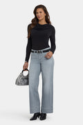 Teresa Wide Leg Ankle Jeans - Silver Eiffel