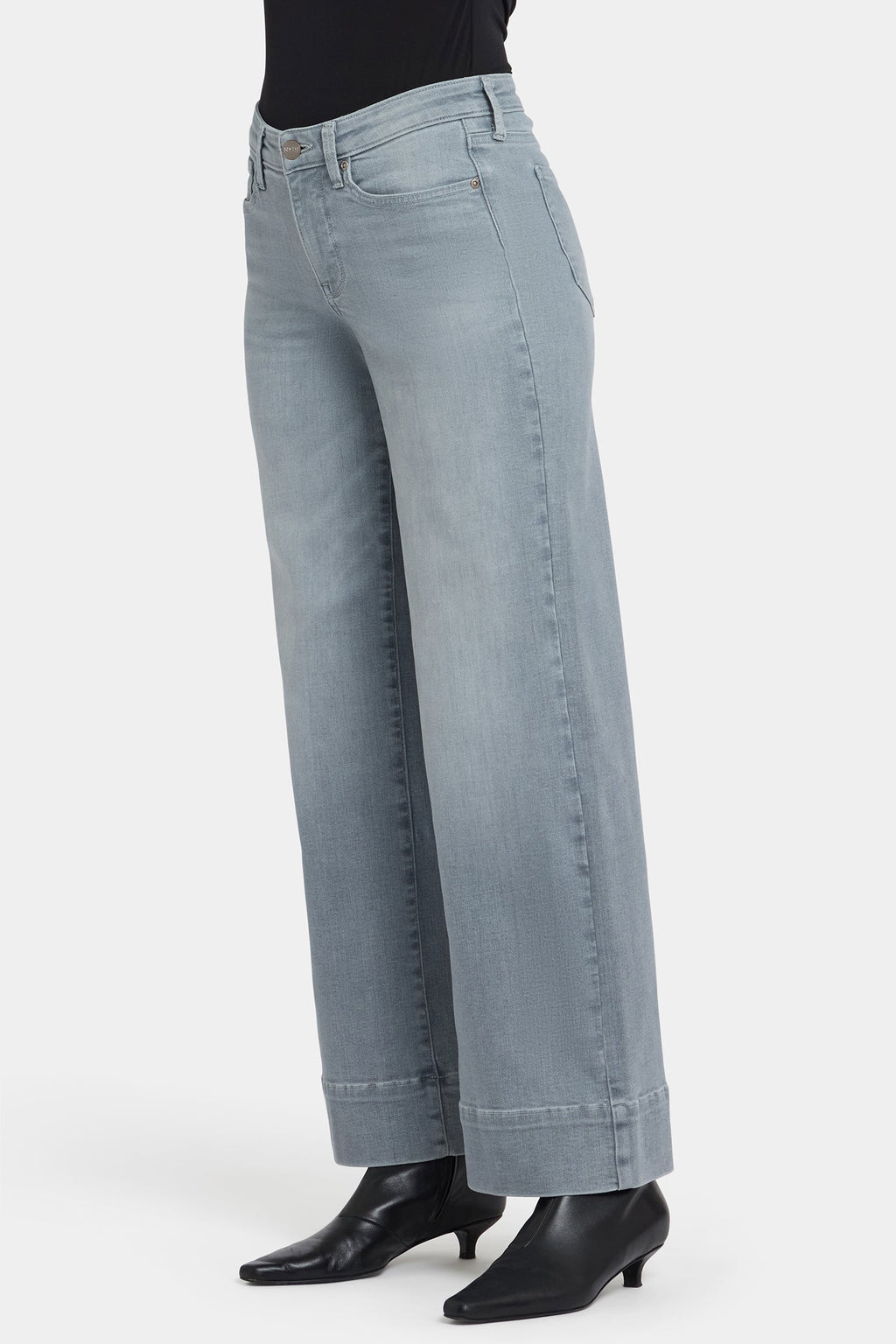 Teresa Wide Leg Ankle Jeans - Silver Eiffel