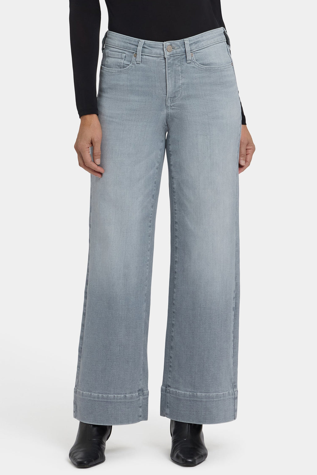 Teresa Wide Leg Ankle Jeans - Silver Eiffel