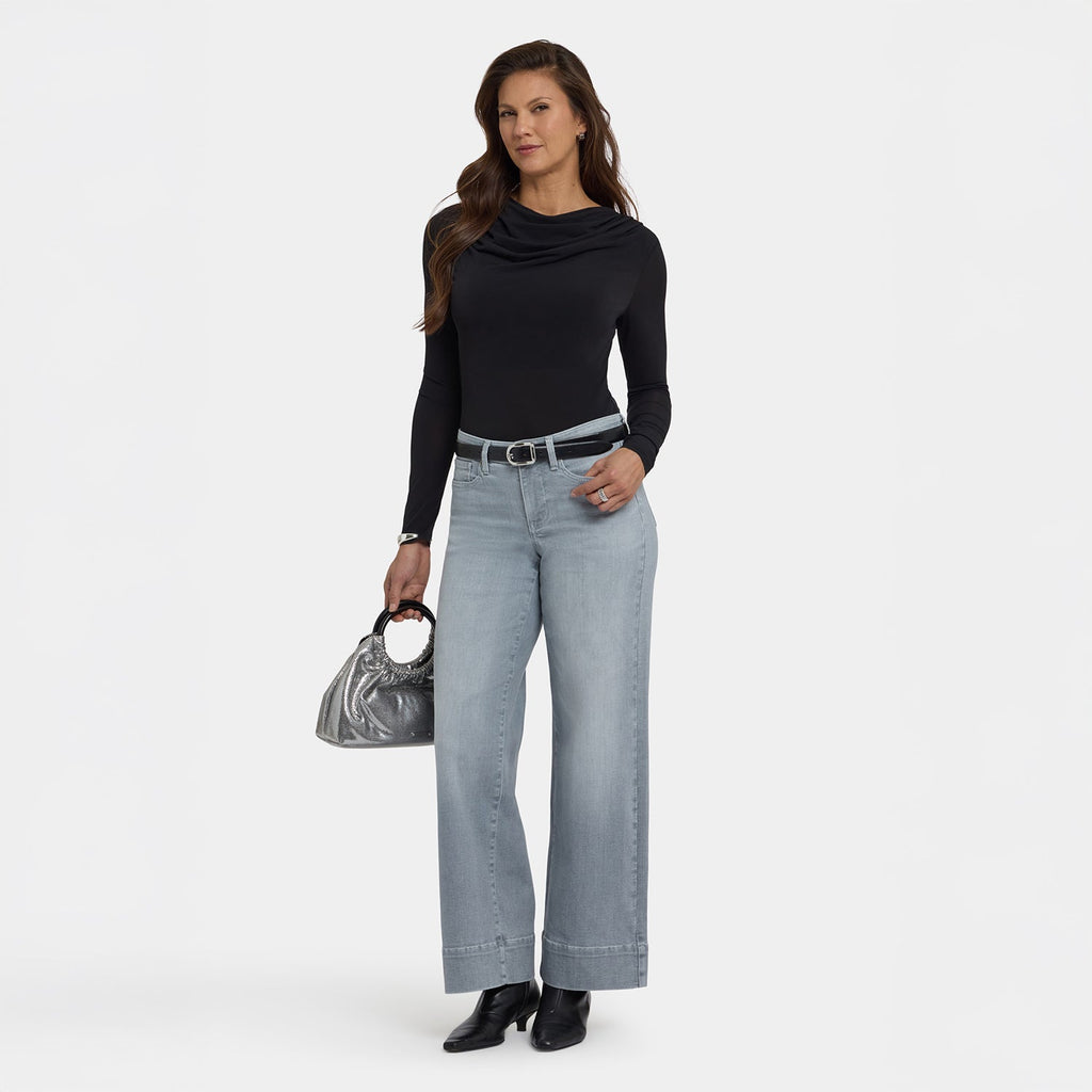 Teresa Wide Leg Ankle Jeans - Silver Eiffel