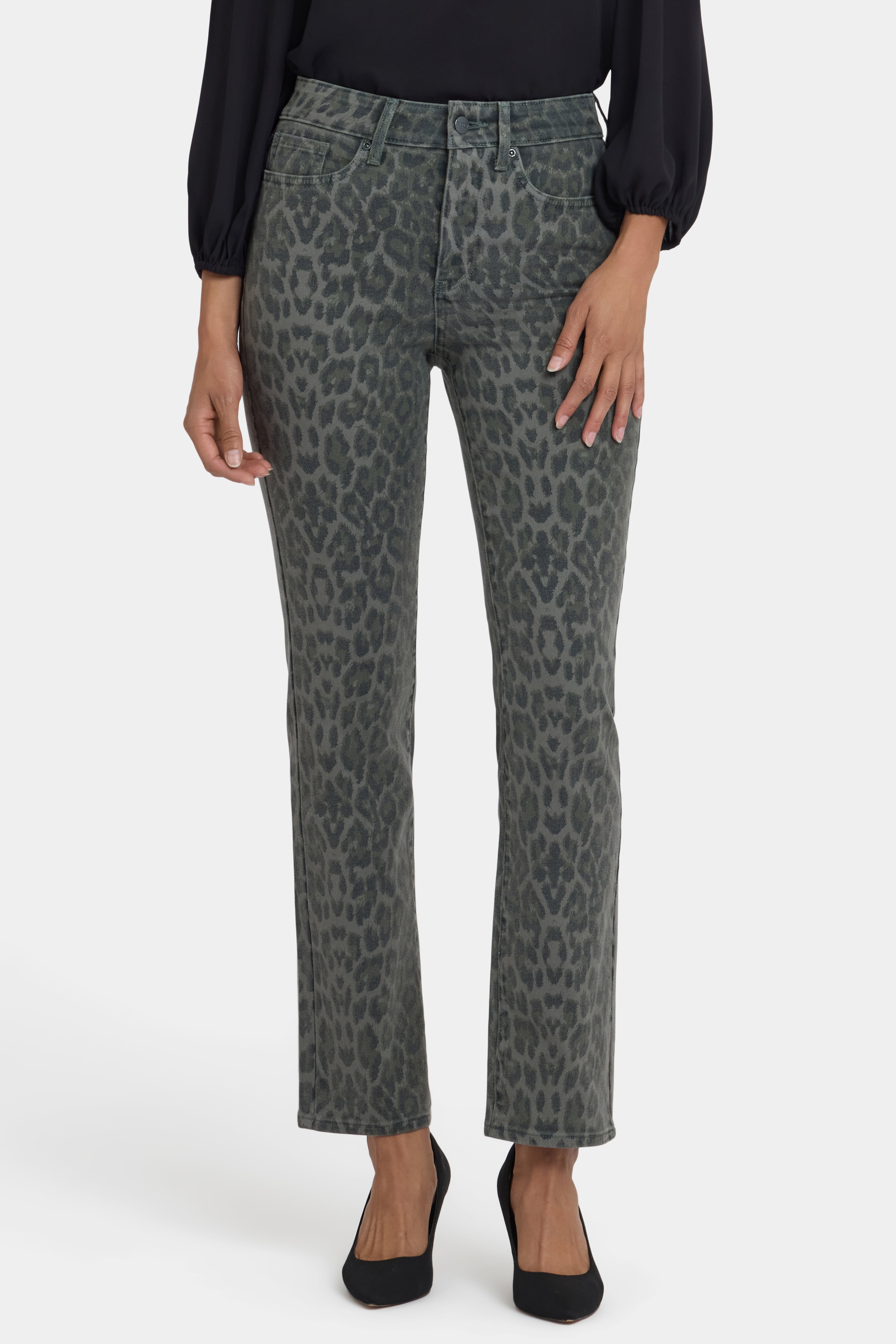Marilyn Straight Jeans - Vine Leaf Leopard
