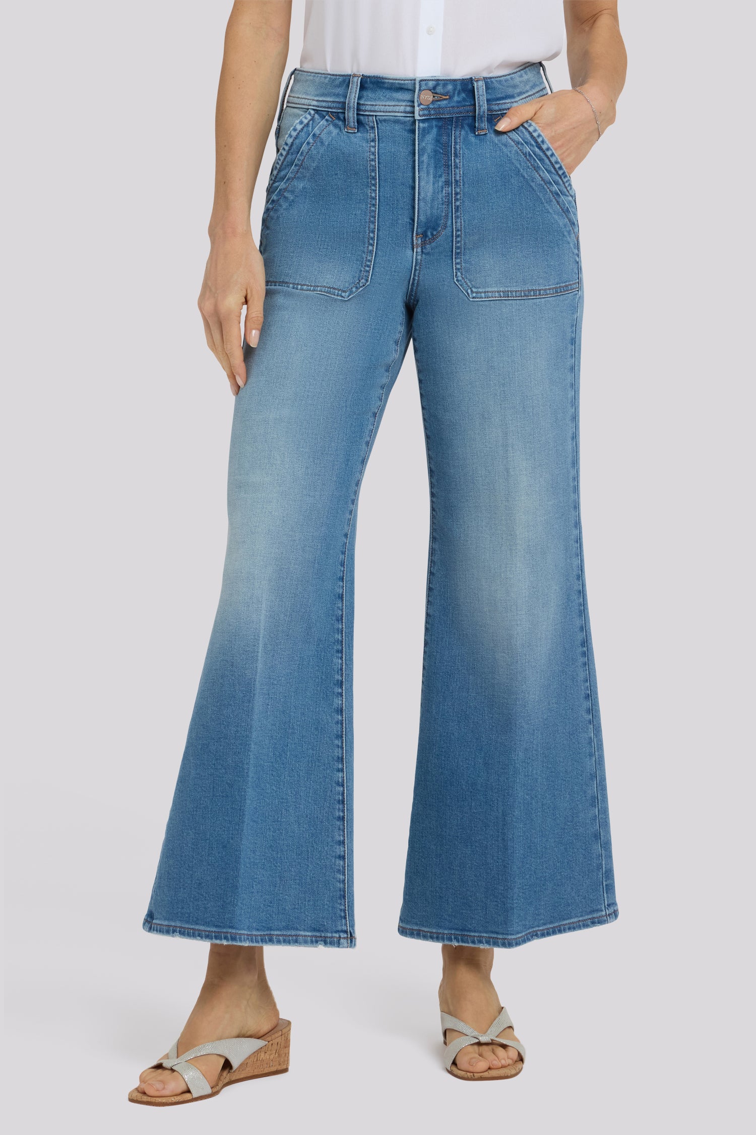 Mia Palazzo Ankle Jeans - Port Sea
