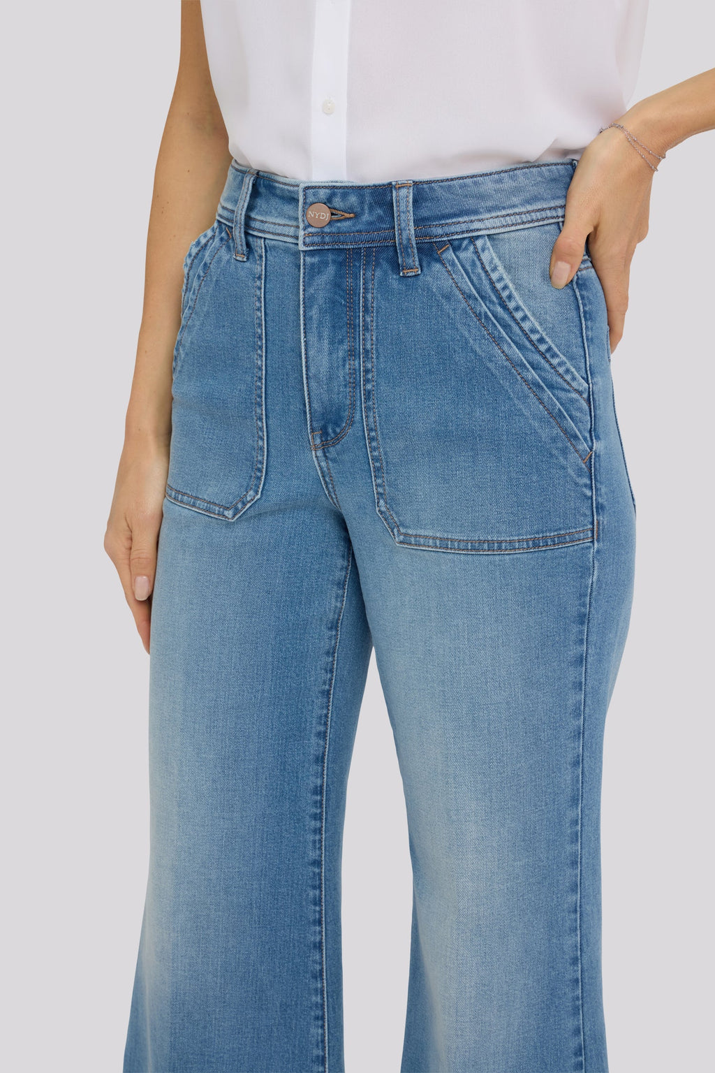 Mia Palazzo Ankle Jeans - Port Sea