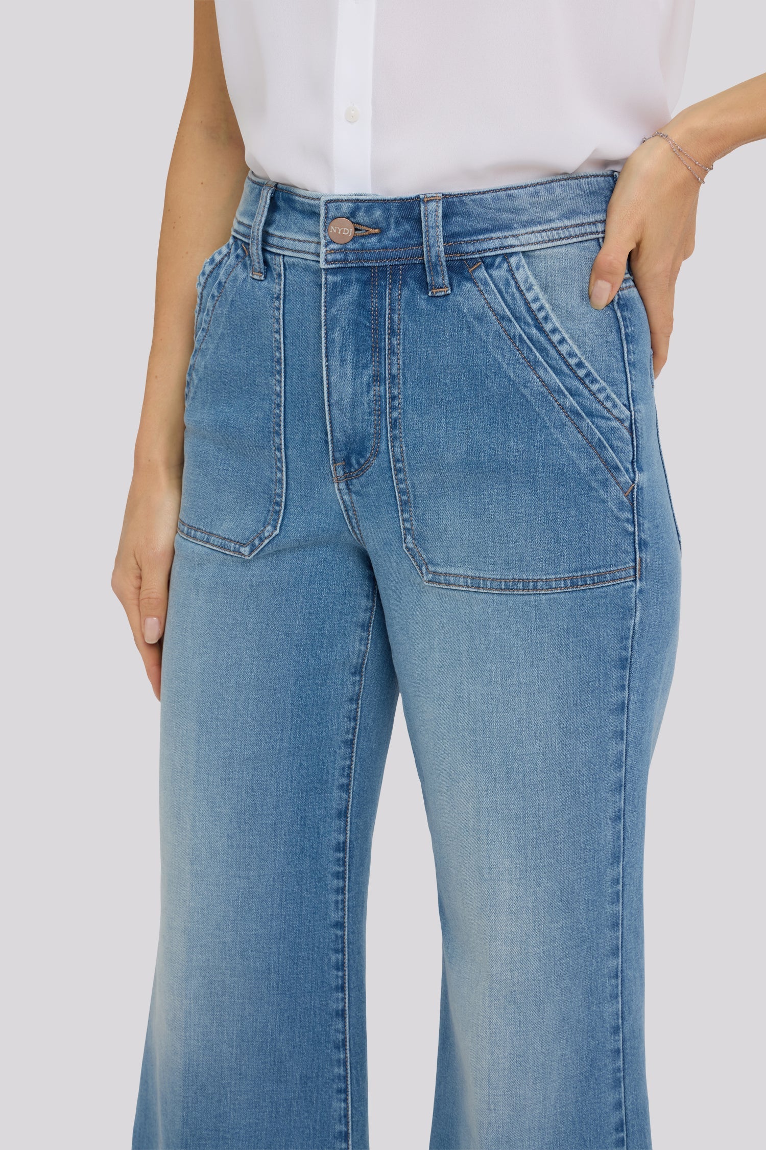 Mia Palazzo Ankle Jeans - Port Sea