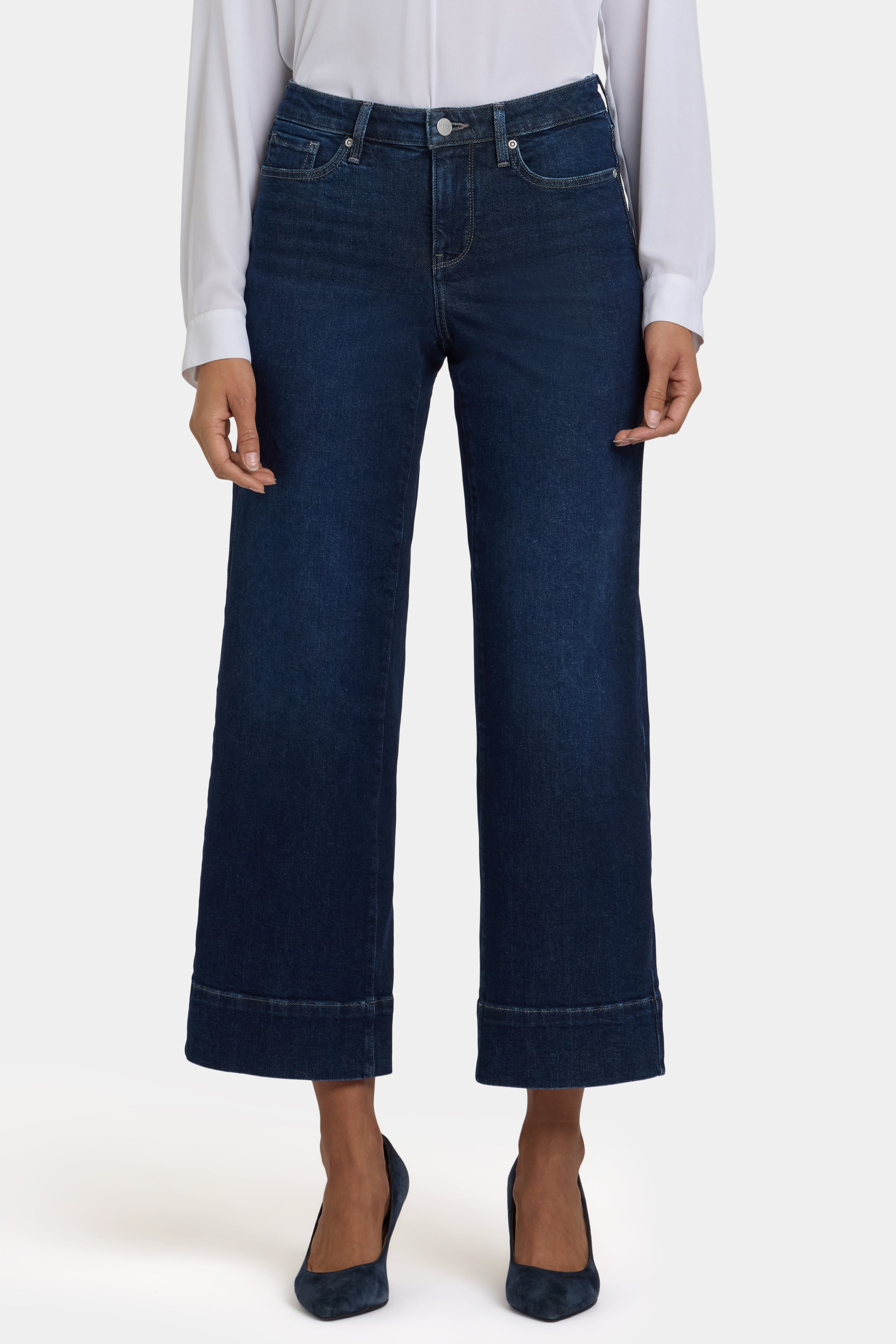 Teresa Wide Leg Ankle Jeans - Midnight Breeze