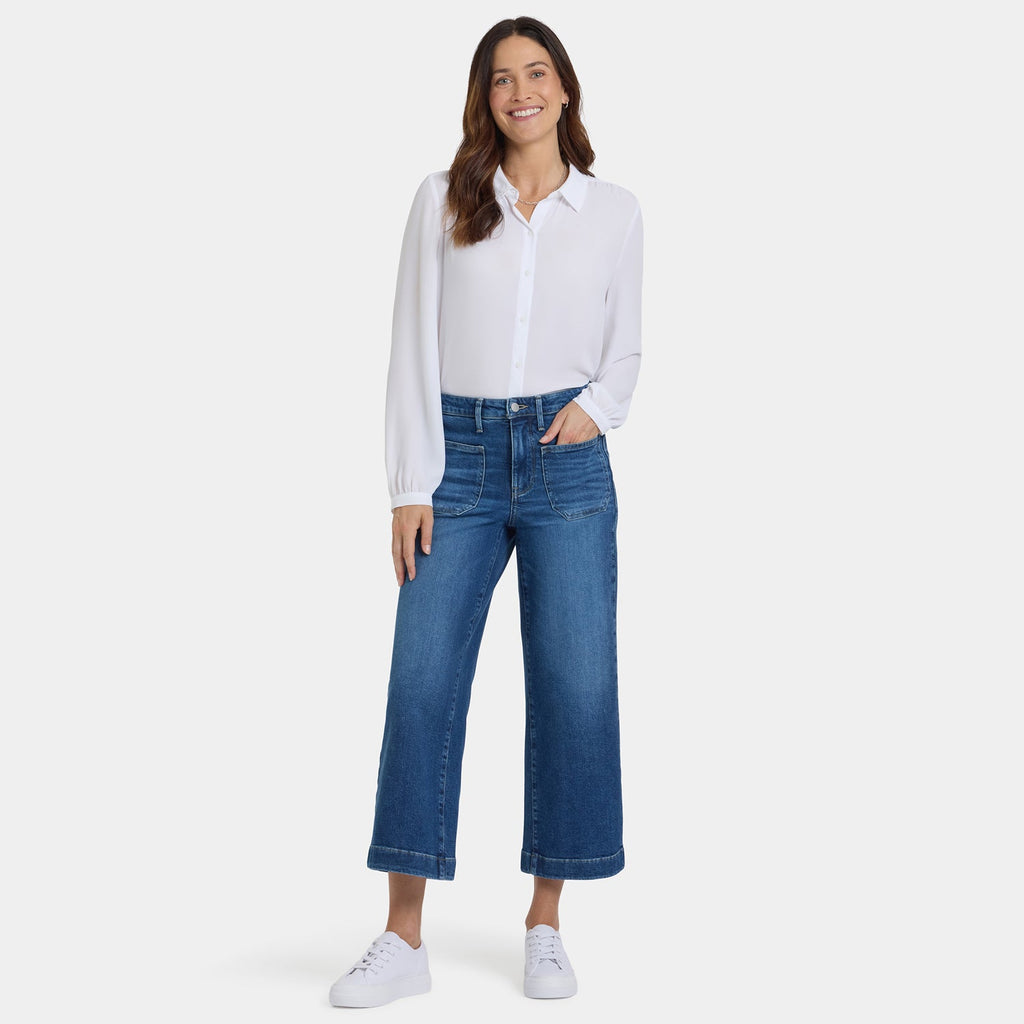 Teresa Wide Leg Ankle Jeans - Opera Blue