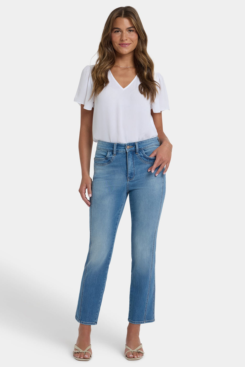 Marilyn Straight Ankle Jeans - Port Sea