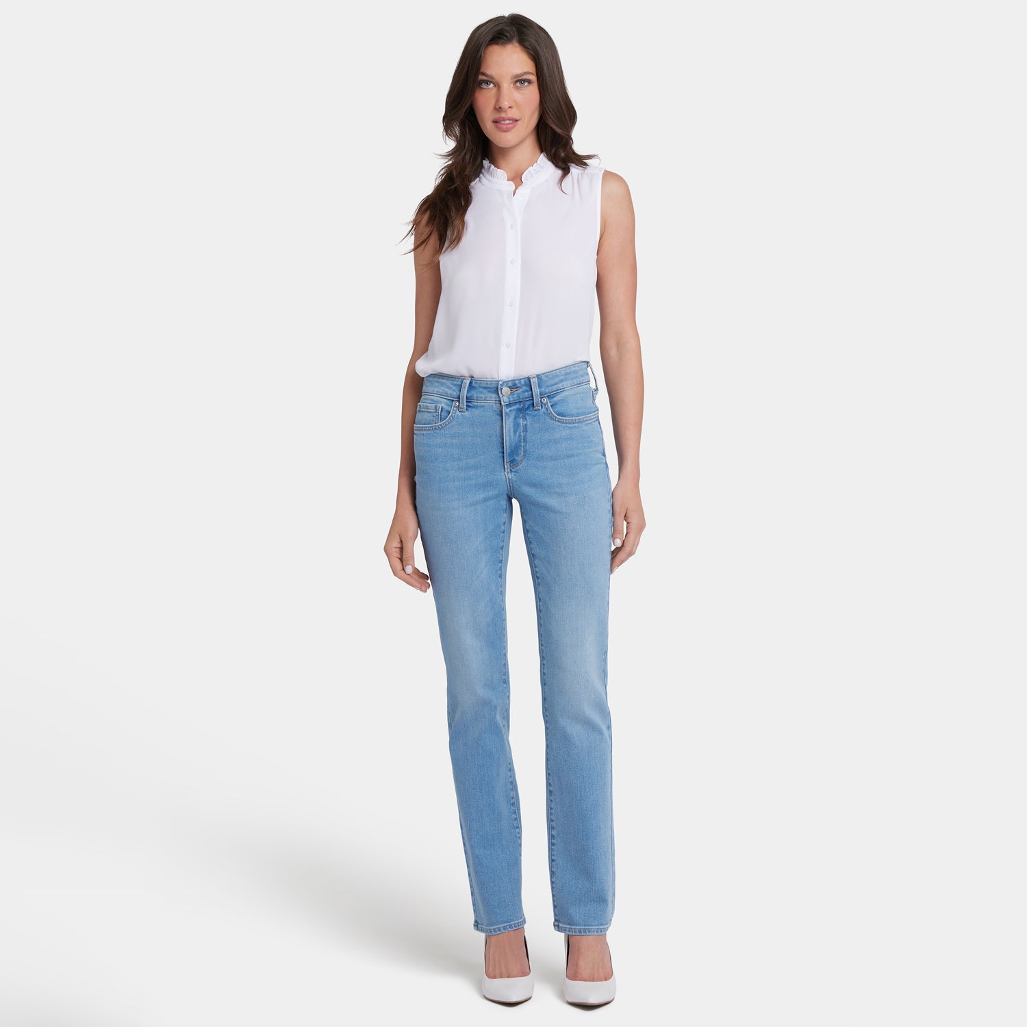 Marilyn Straight Jeans In Long Inseam - Salamanca Sun