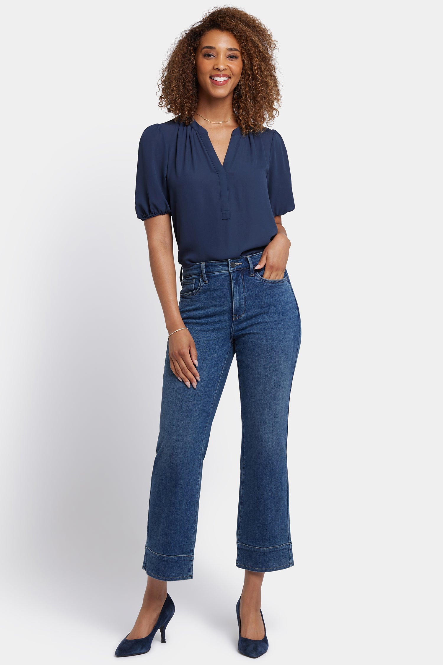 Bailey Relaxed Straight Ankle Jeans - Rio Rapids