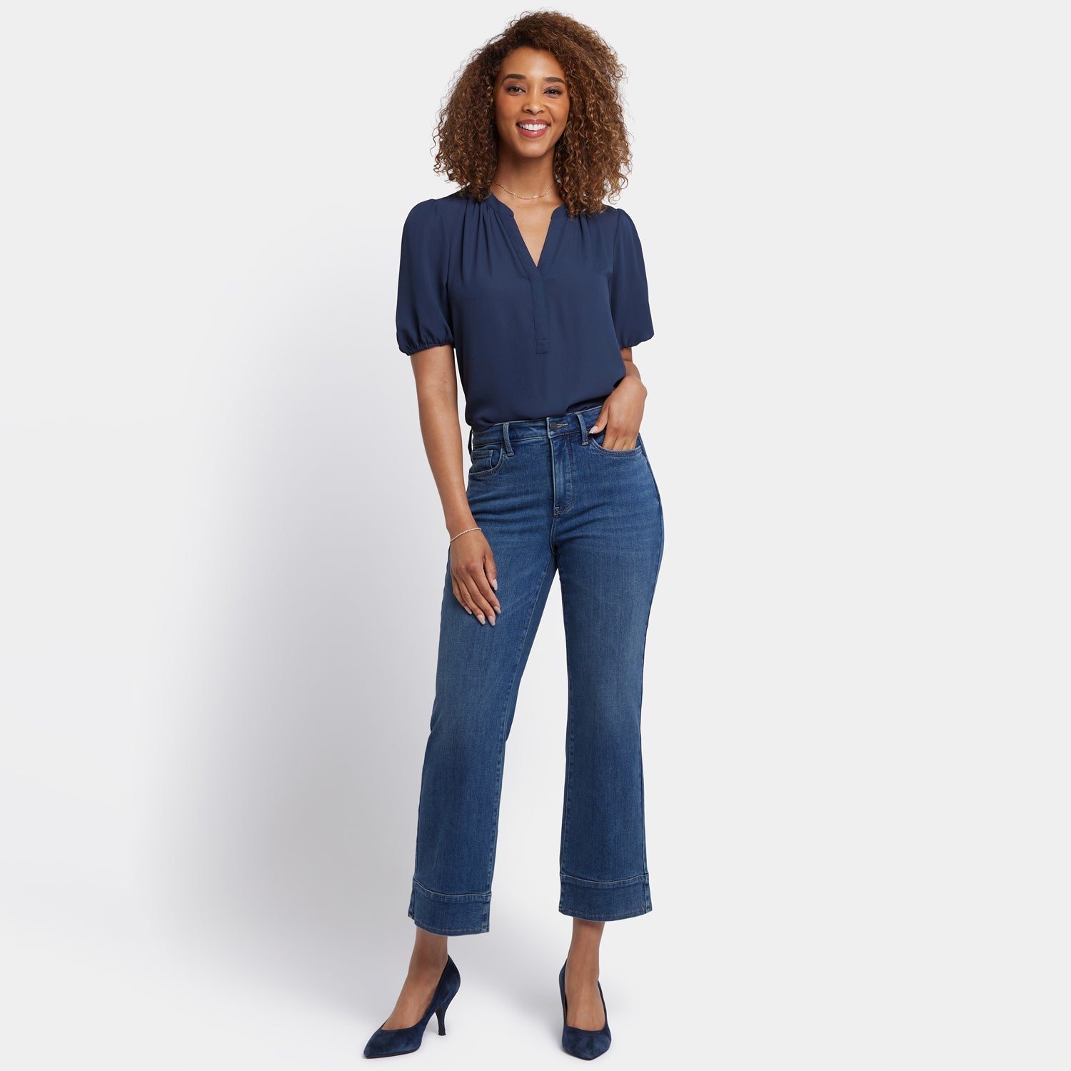 Bailey Relaxed Straight Ankle Jeans - Rio Rapids