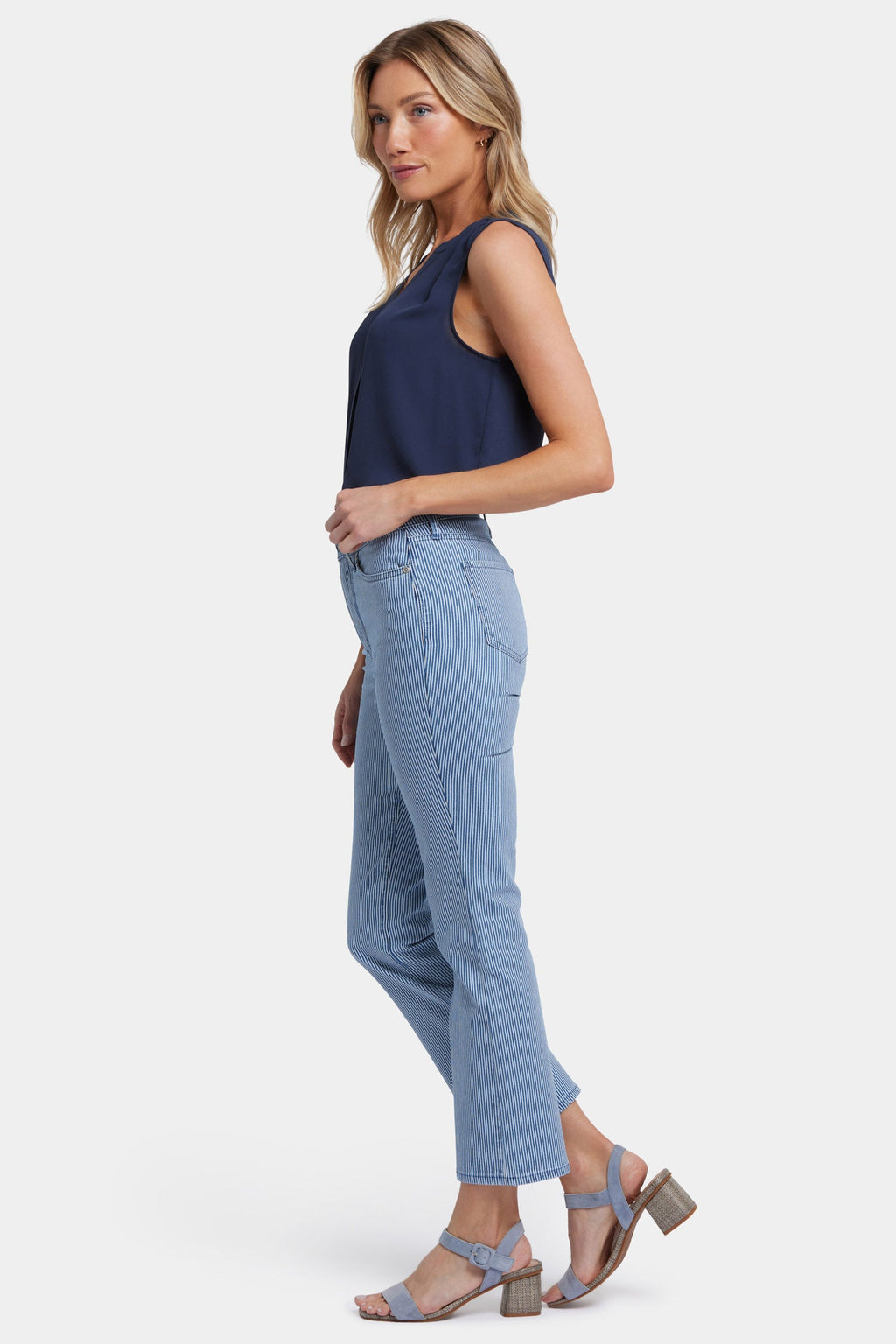 Billie Mini Bootcut Ankle Jeans - Villa Vista Stripe