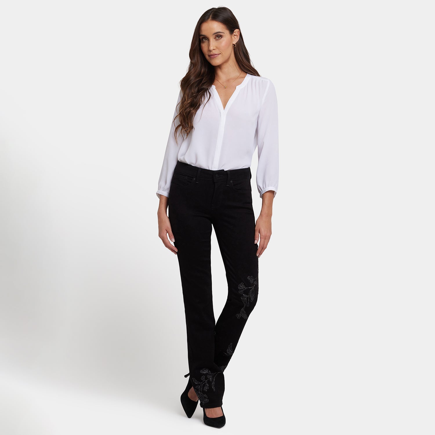 Marilyn Straight Jeans In Long Inseam - Black