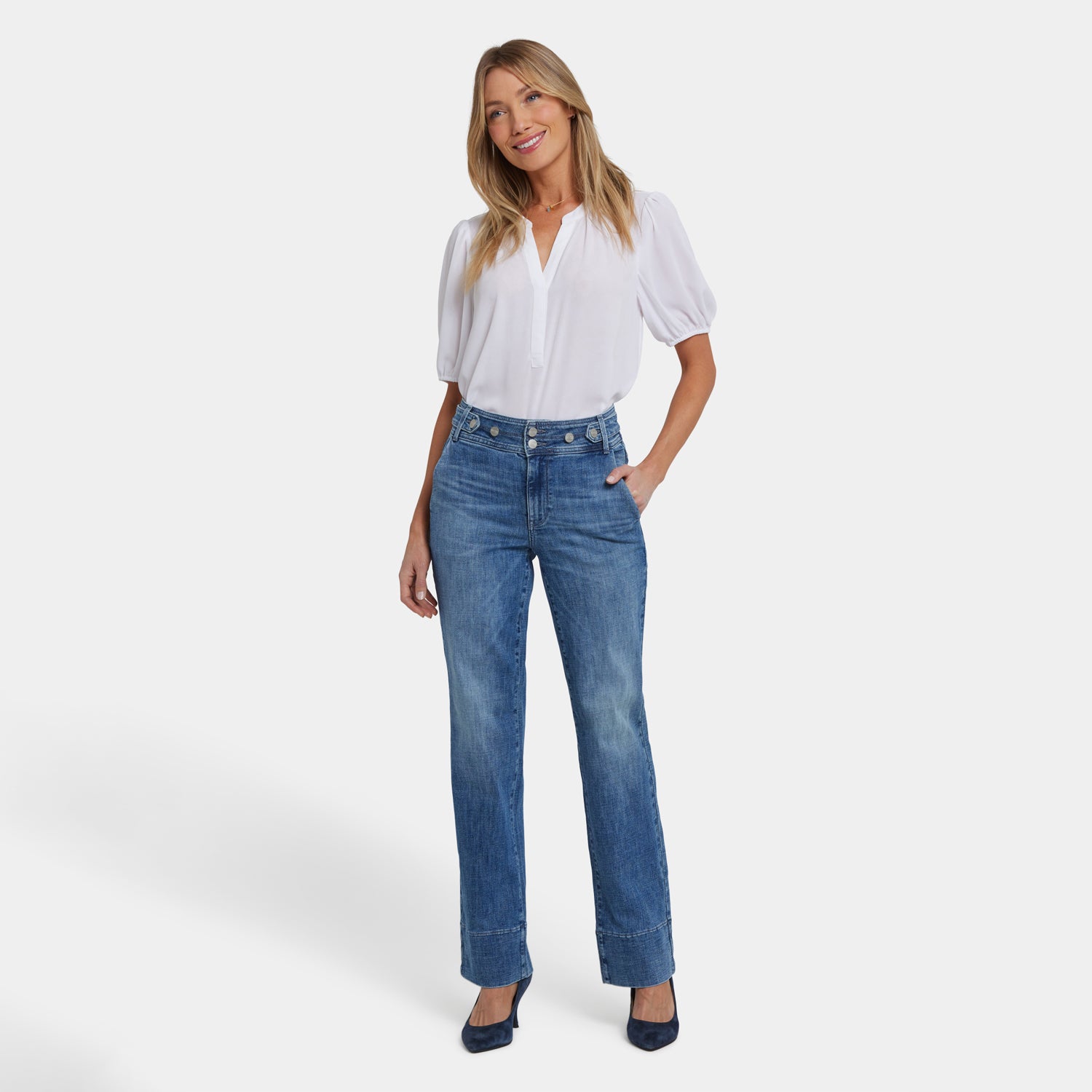 Bailey Relaxed Straight Jeans - Washed Crystal