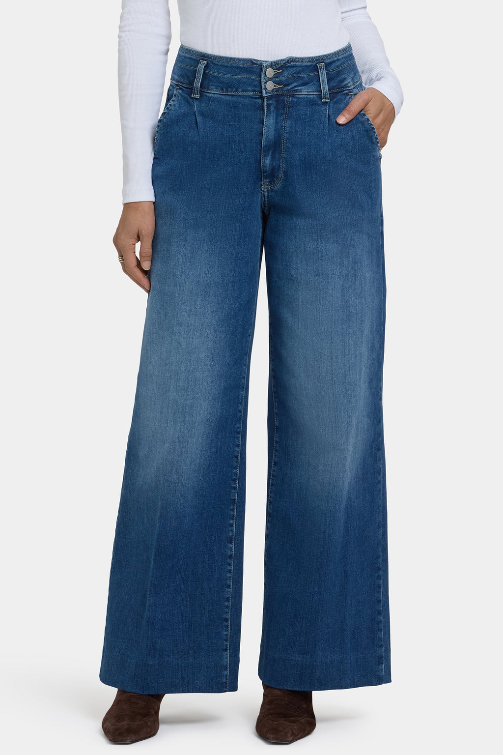 Mona Wide Leg Trouser Jeans - Royal Ocean