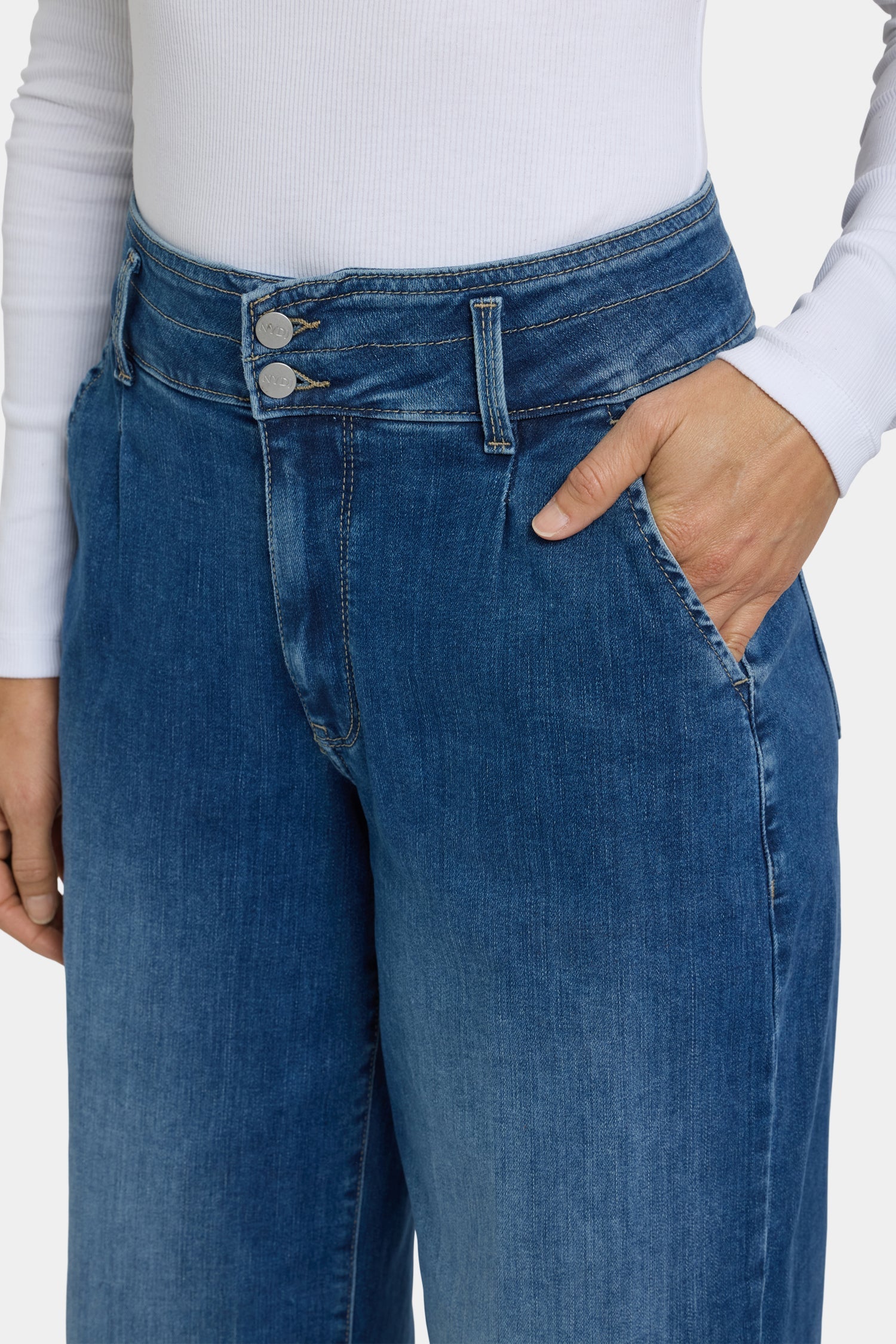 Mona Wide Leg Trouser Jeans - Royal Ocean