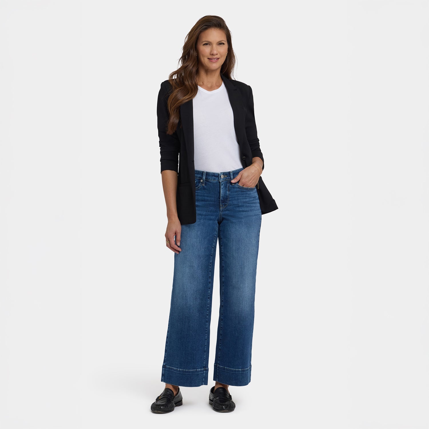 Teresa Wide Leg Ankle Jeans - Opera Blue
