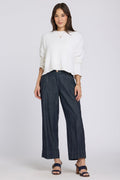 Teresa Wide Leg Ankle Jeans - Dark Indigo