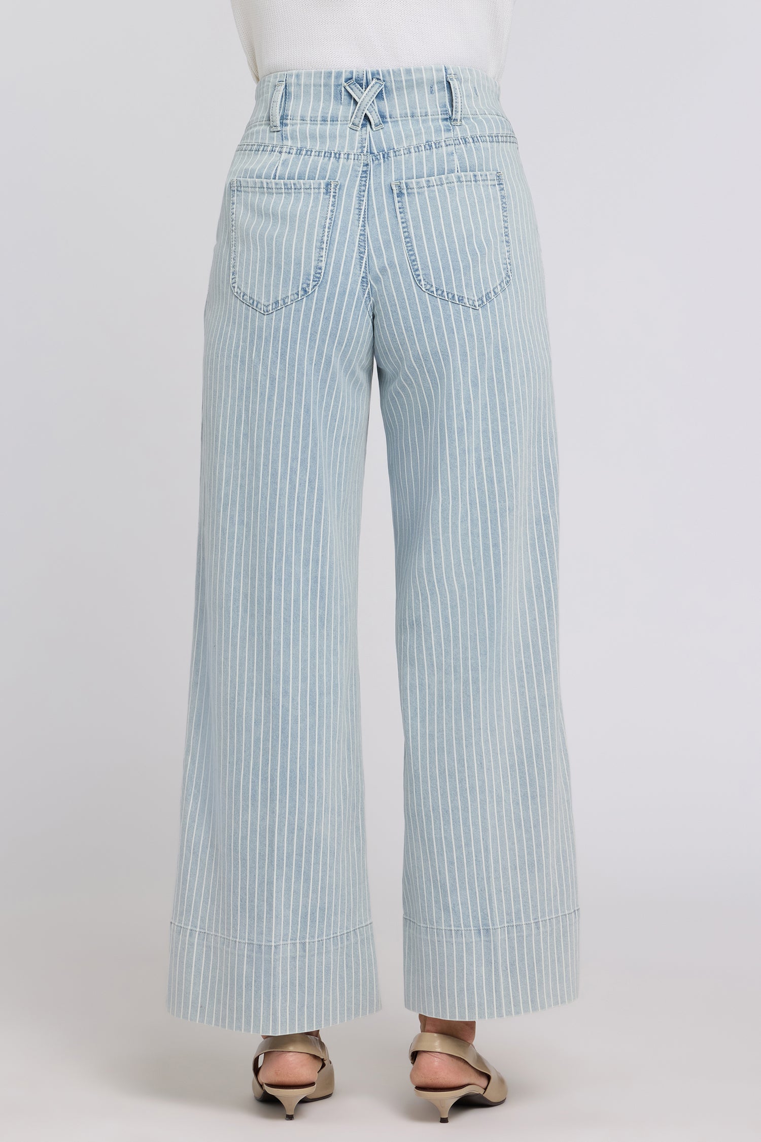 Simone Wide Leg Jeans - Azure Stripe