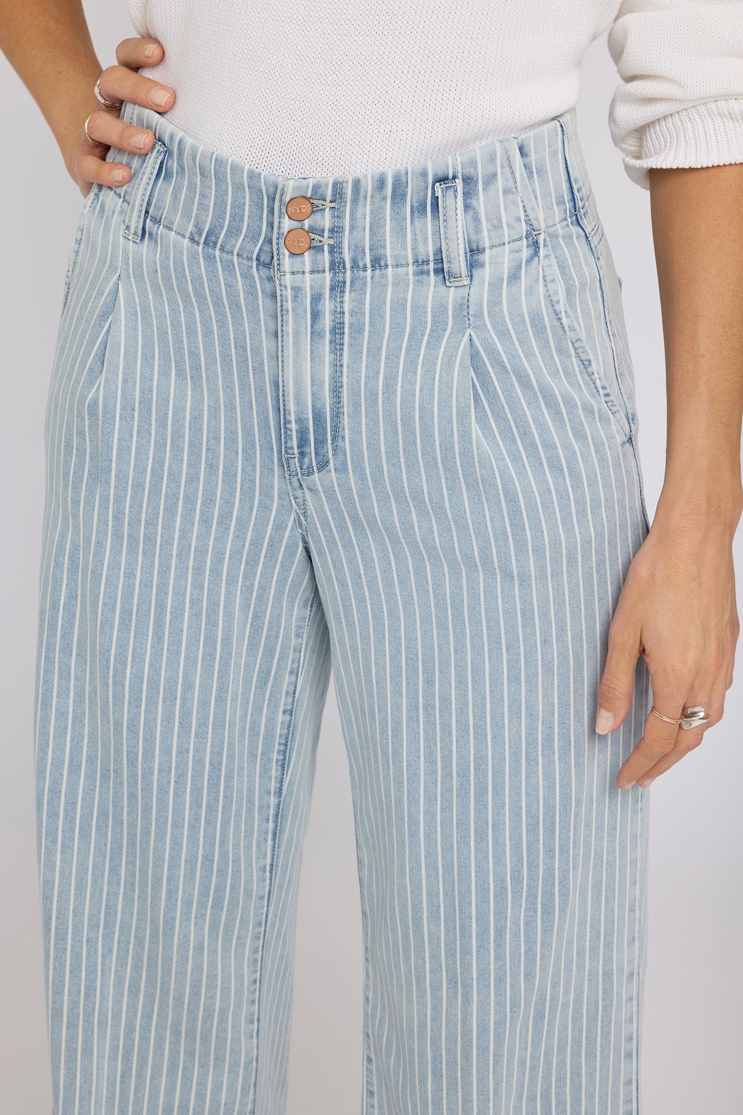 Simone Wide Leg Jeans - Azure Stripe