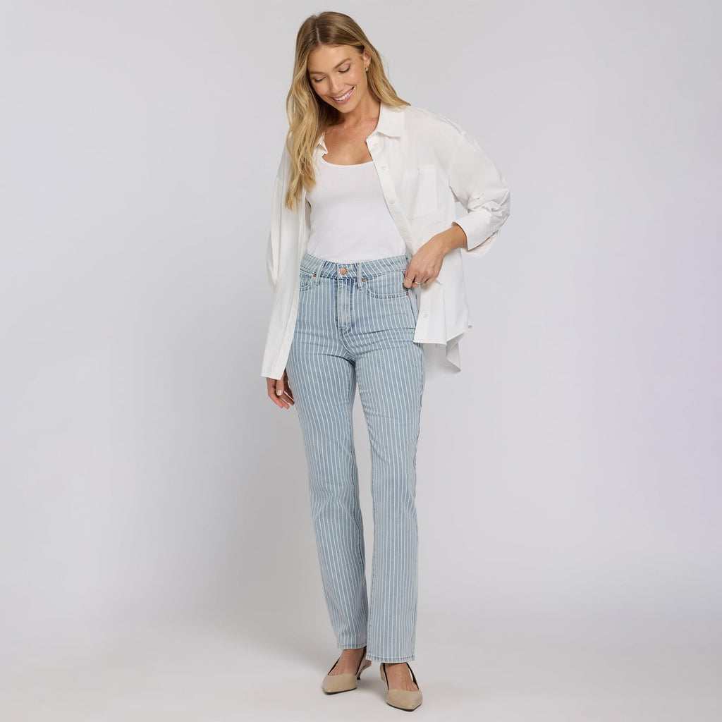 Marilyn Straight Jeans - Azure Stripe